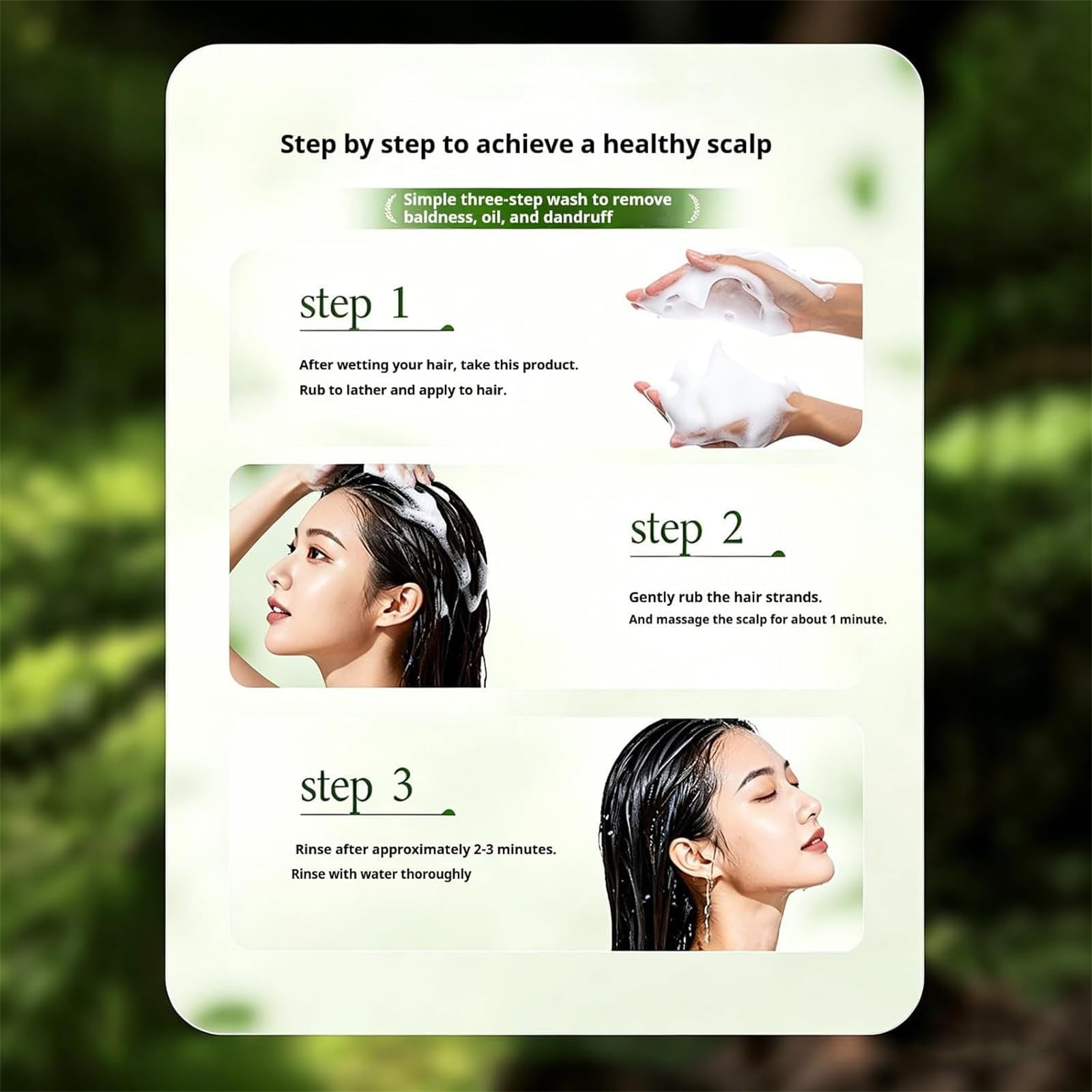 Shampoo verde coreano per la crescita dei capelli, shampoo al sapone verde Nature Seven, controlla l'untuosità, elimina la forfora, rinforza i capelli, deterge delicatamente e cura nutriente (2pcs)