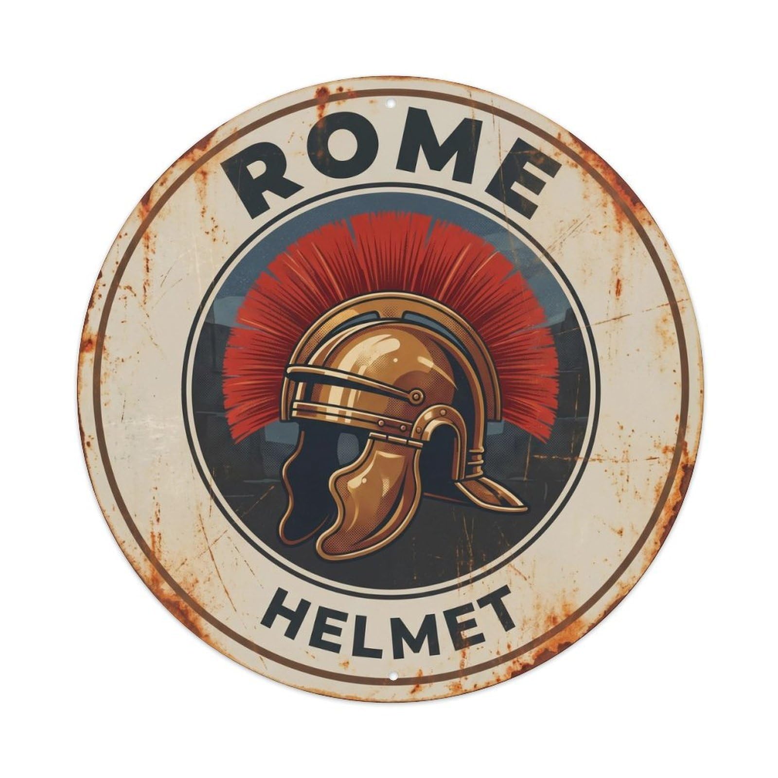 Rome Italy Roman Helmet Roman Heritage Travel Classic Metal Tin Sign