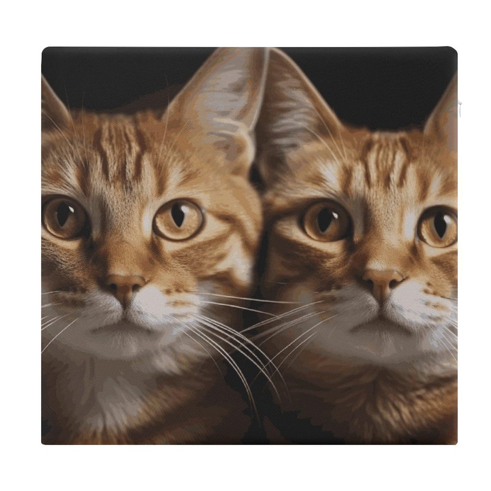 JTREHY Cats Square Seat Cushion Non-Skid Memory Foam Chair Pad Comfort Meditation Floor Pillow Breathable Square Seat Cushions with Zipper Removable Machine-Washable