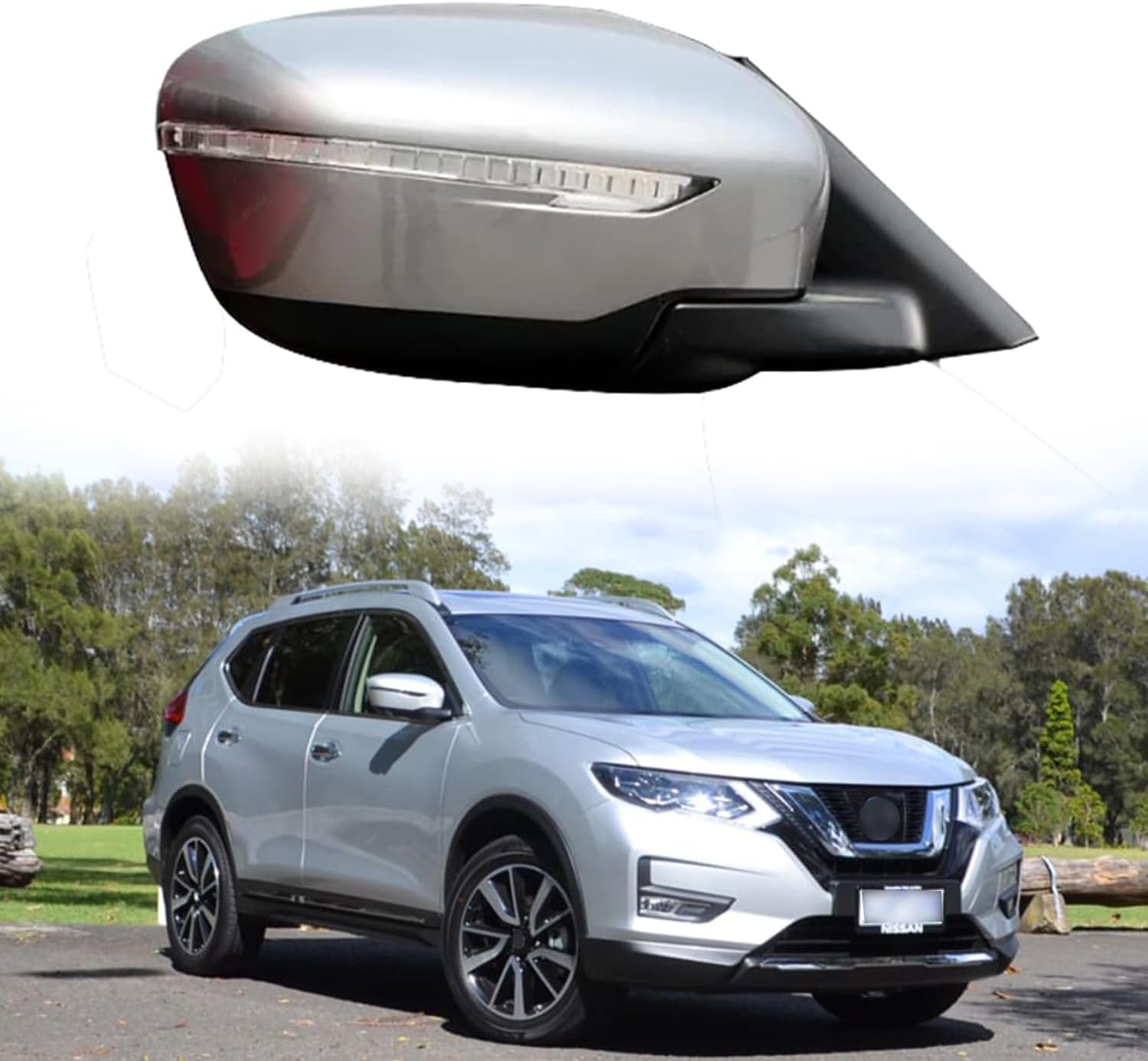 Driver Side Mirror Replacement Fit for 2014-2020 Nissan X-TRAIL XTRAIL Car Rear View Mirror Accessories Side View Mirror Electric Folding, Turn Light, Electric Adjustment, Camera