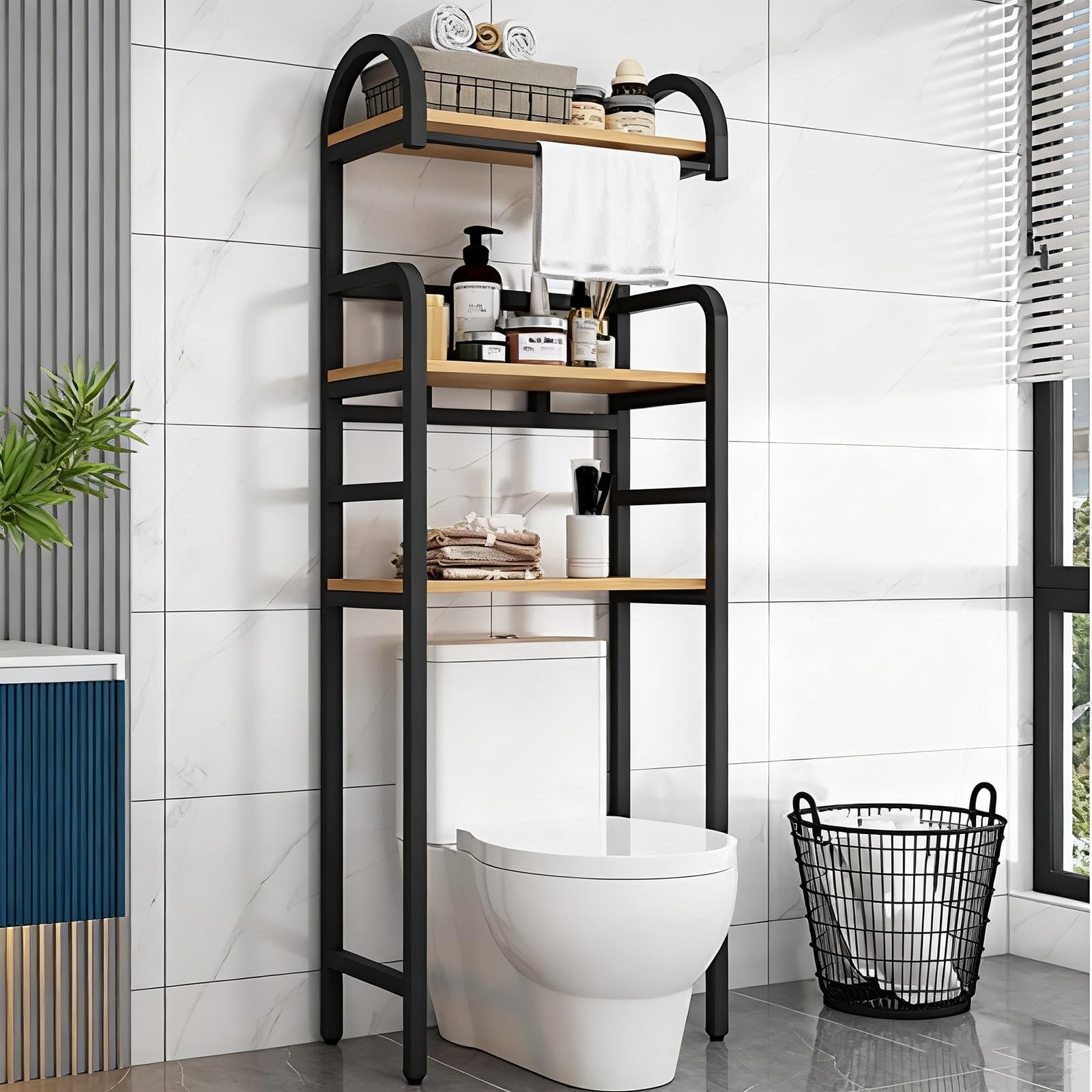 AYCDL 3-Tier Rounded Corner Shelf for Bathroom & Laundry Space-Saving 50cm nizer Stylish & Functional Storage Solution Compact Design for Optimal Space Util,F-Length 70cm