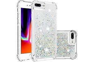 Compatible with iPhone 6 Plus, Bling Glitter Liquid Clear Case Floating Quicksand...