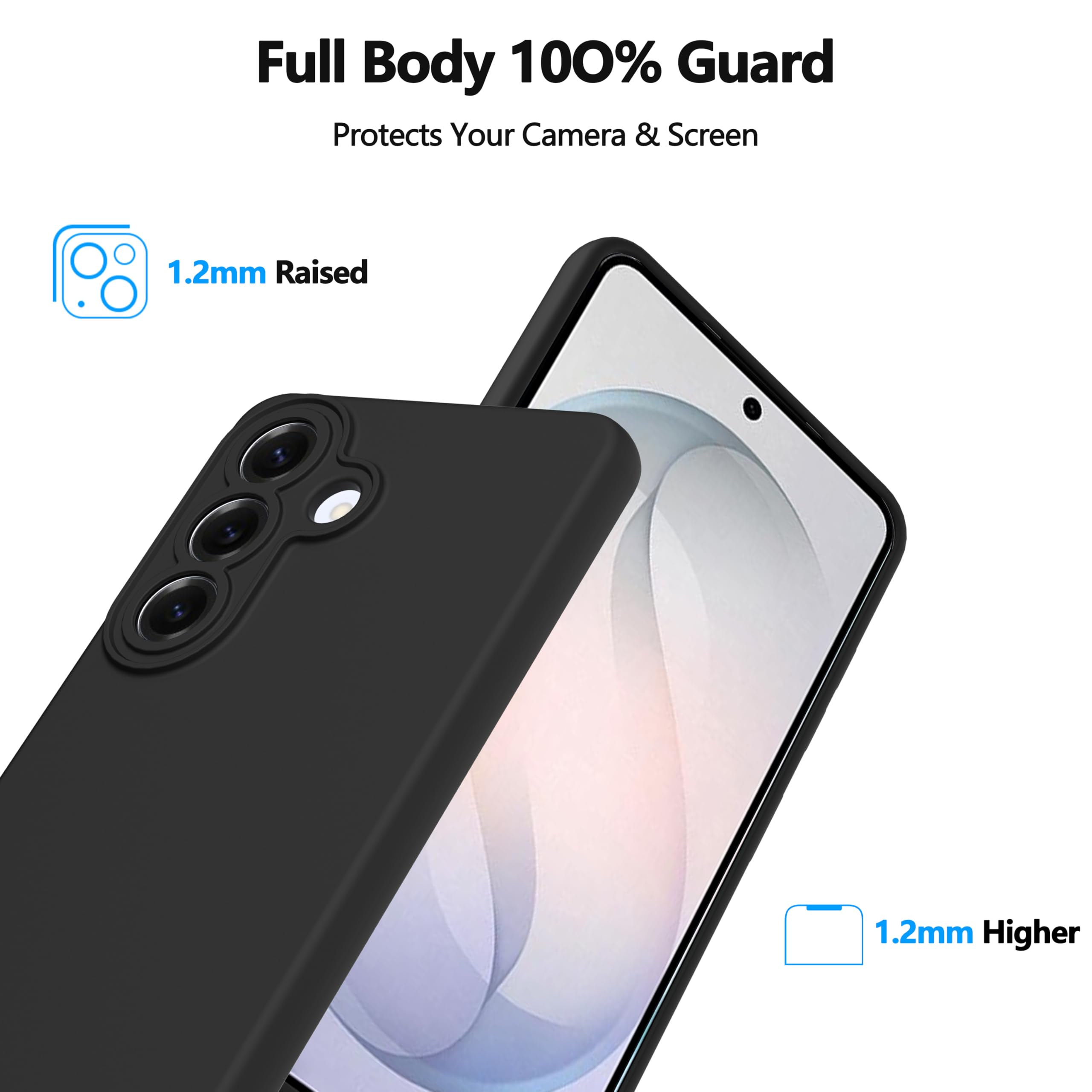 Etui WFTE kompatybilne z Samsung Galaxy S26 5G, z 2 szkłami hartowane premium, miękka silikonowa obudowa ochronna, odporna na zarysowania, miękka, odporna na kurz obudowa na telefon dla Samsung S26