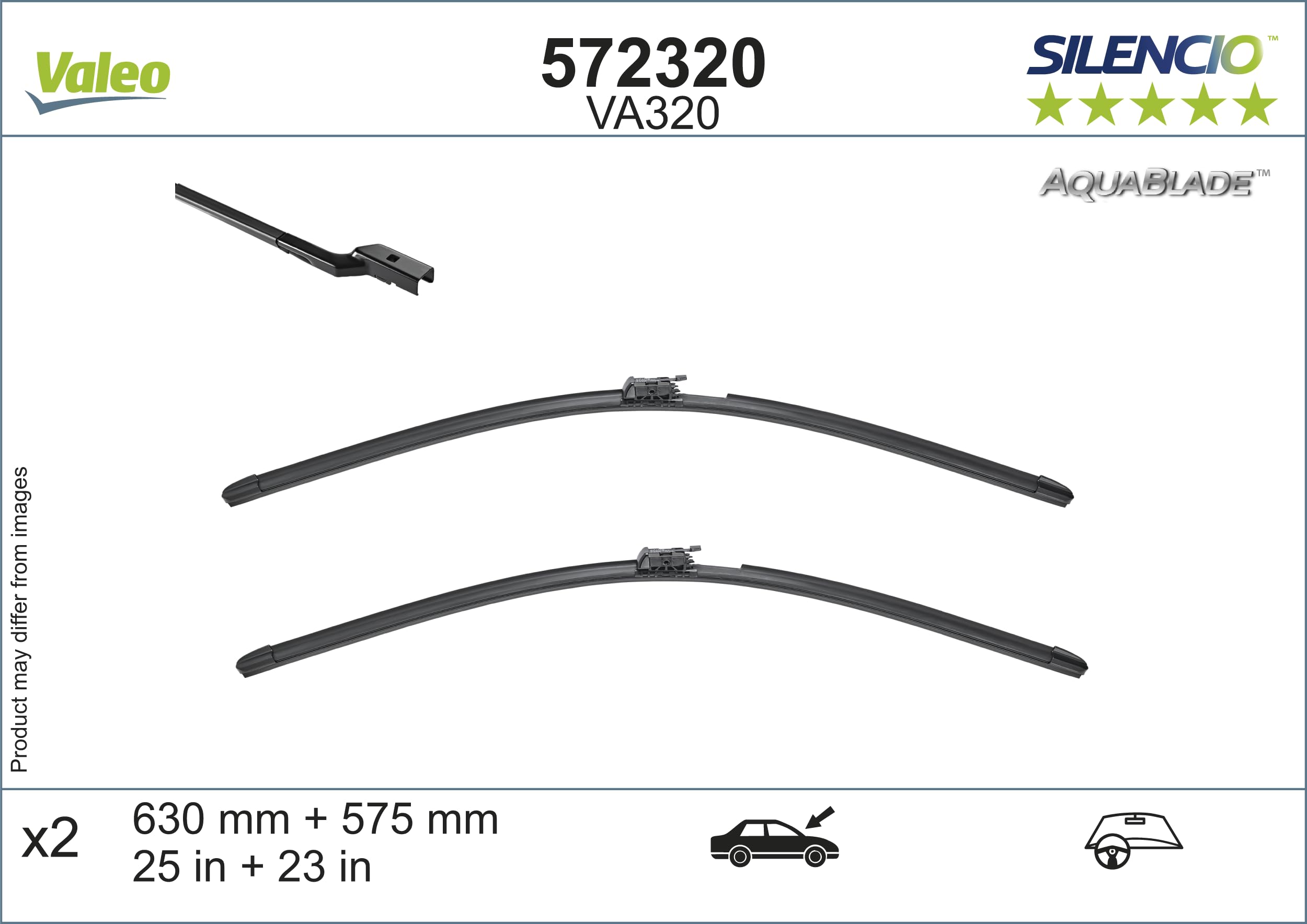 Valeo Silencio 2x AquaBlade Limpiaparabrisas VA320 - Delanteras