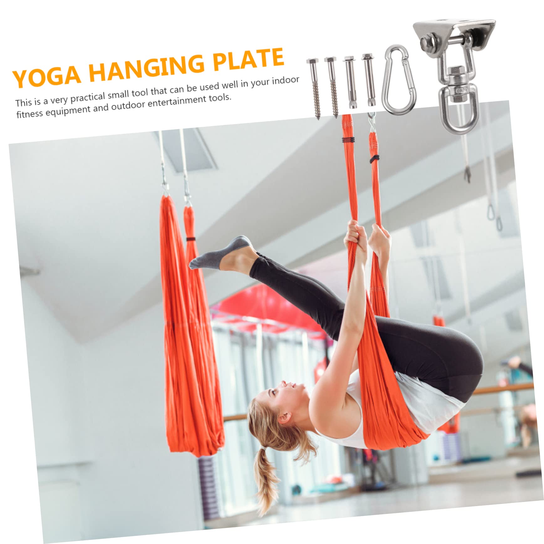 SUPVOX 1 Set Swing Hook Heavy Duty Hooks Swivel Hooks Heavy Duty Ceiling Hooks Heavy Duty Brazilian Hammock Swing Hanging Indoor Swing Stainless Steel to Rotate Fixed Hook The Swing