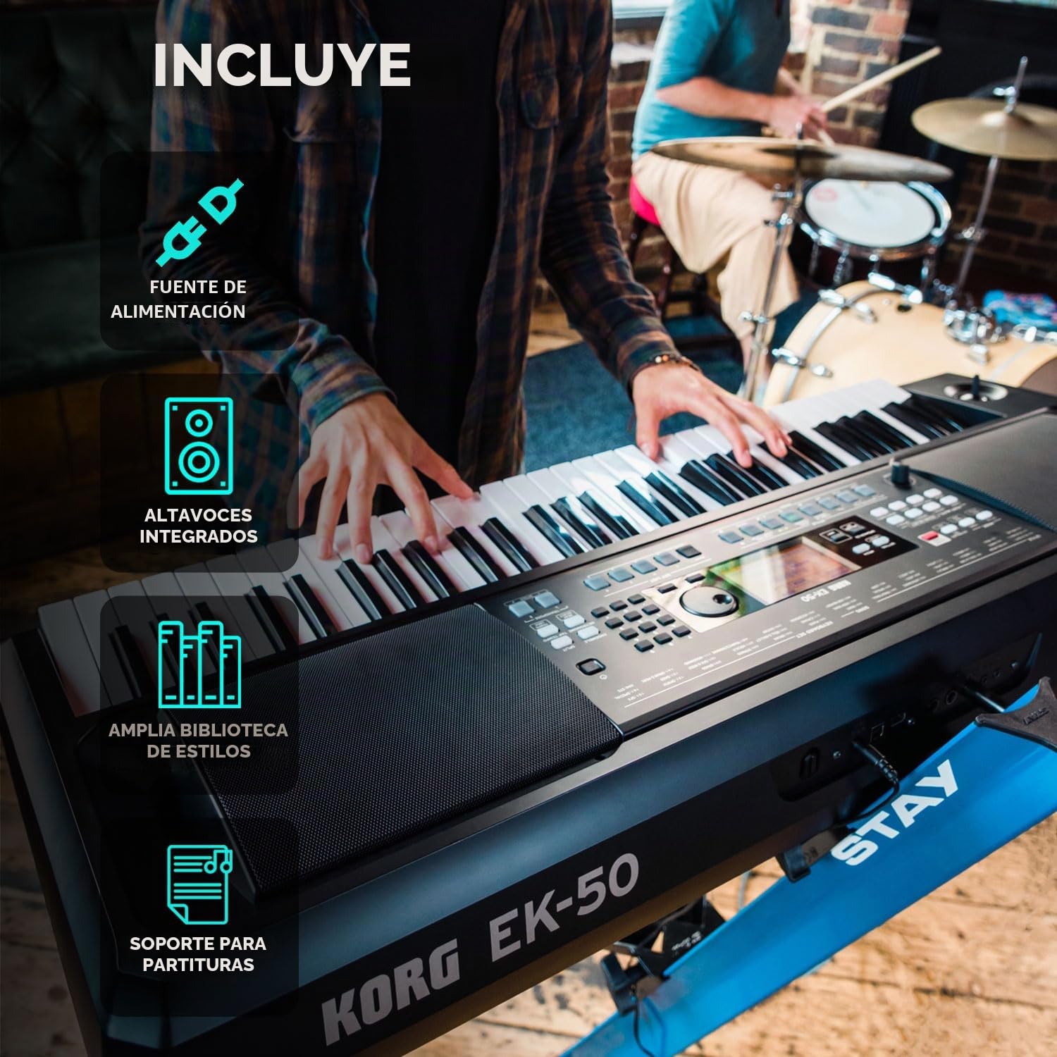 Korg EK-50 - Teclado digital con 61 teclas sensibles al tacto