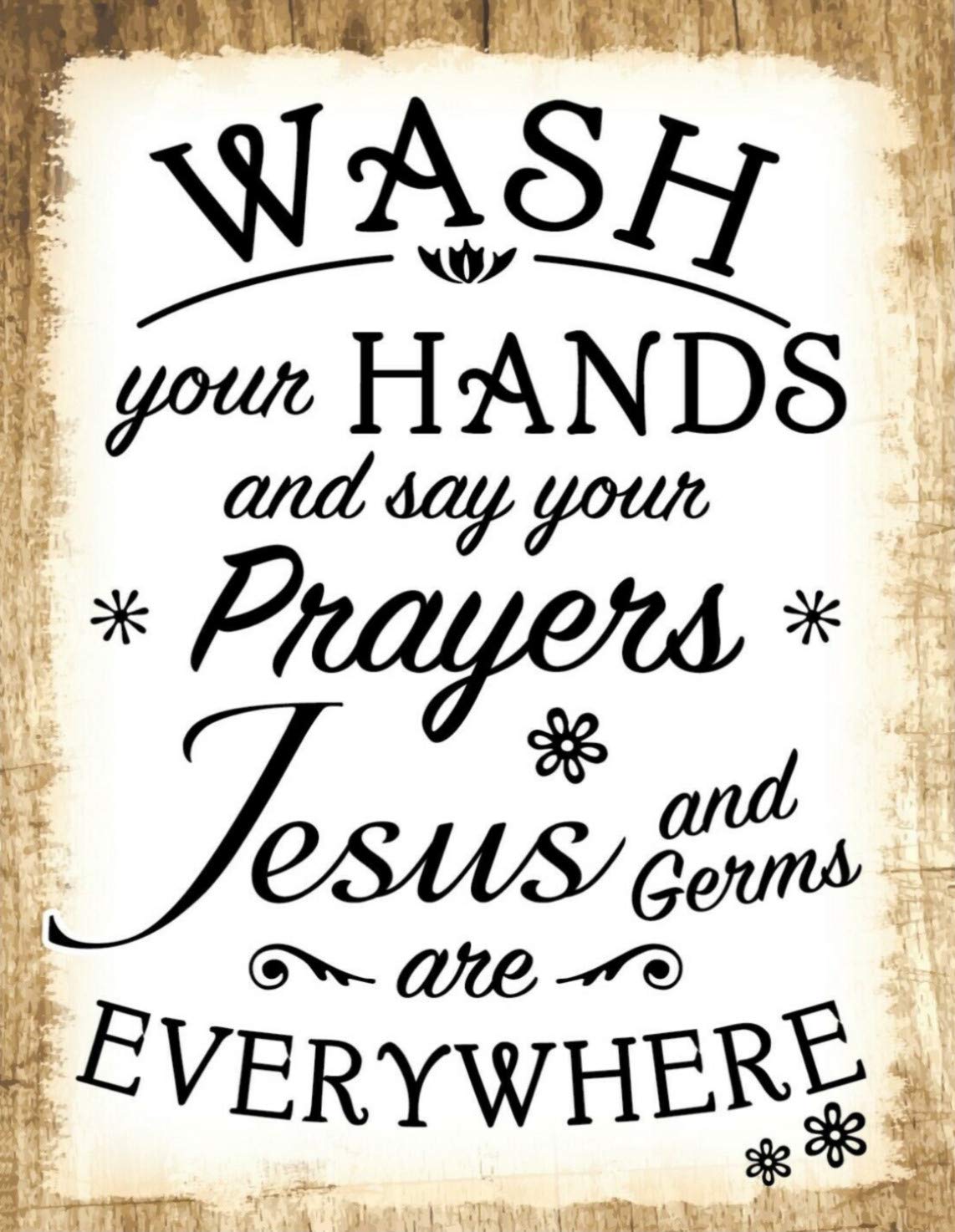 Lewistons-Of-London Wash Hands Bathroom Toilet Prayers Jesus Quote Vintage Retro Man Cave Bar Pub Shed Novelty Gift Tin Wall Décor Metal Sign