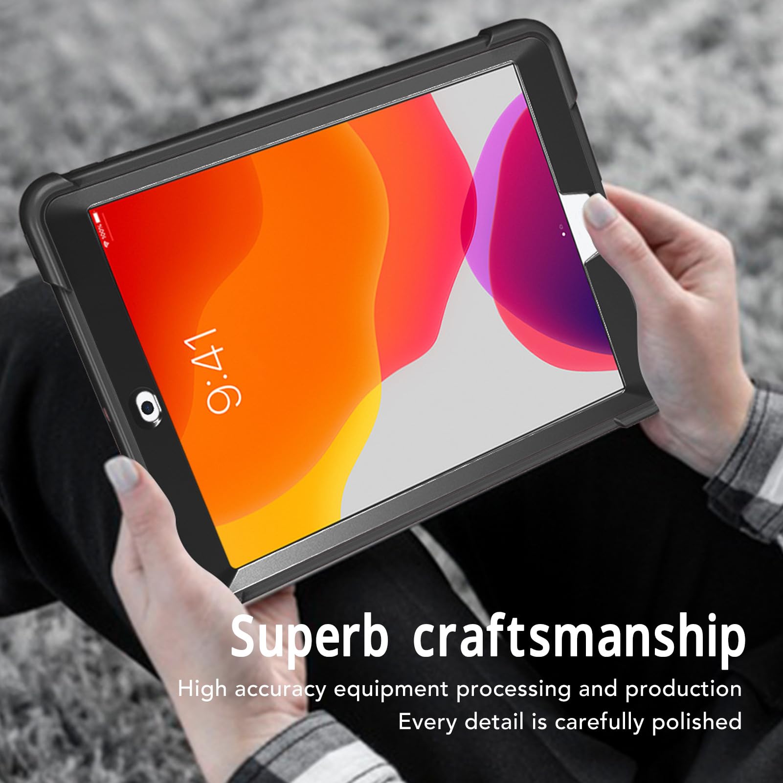 Tablet-Hülle aus Silikon, stoßfest, Fallschutz, robuste Tablet-Hülle mit Ständer zum Ansehen von Filmen, Spielen und Lesen, Surfen