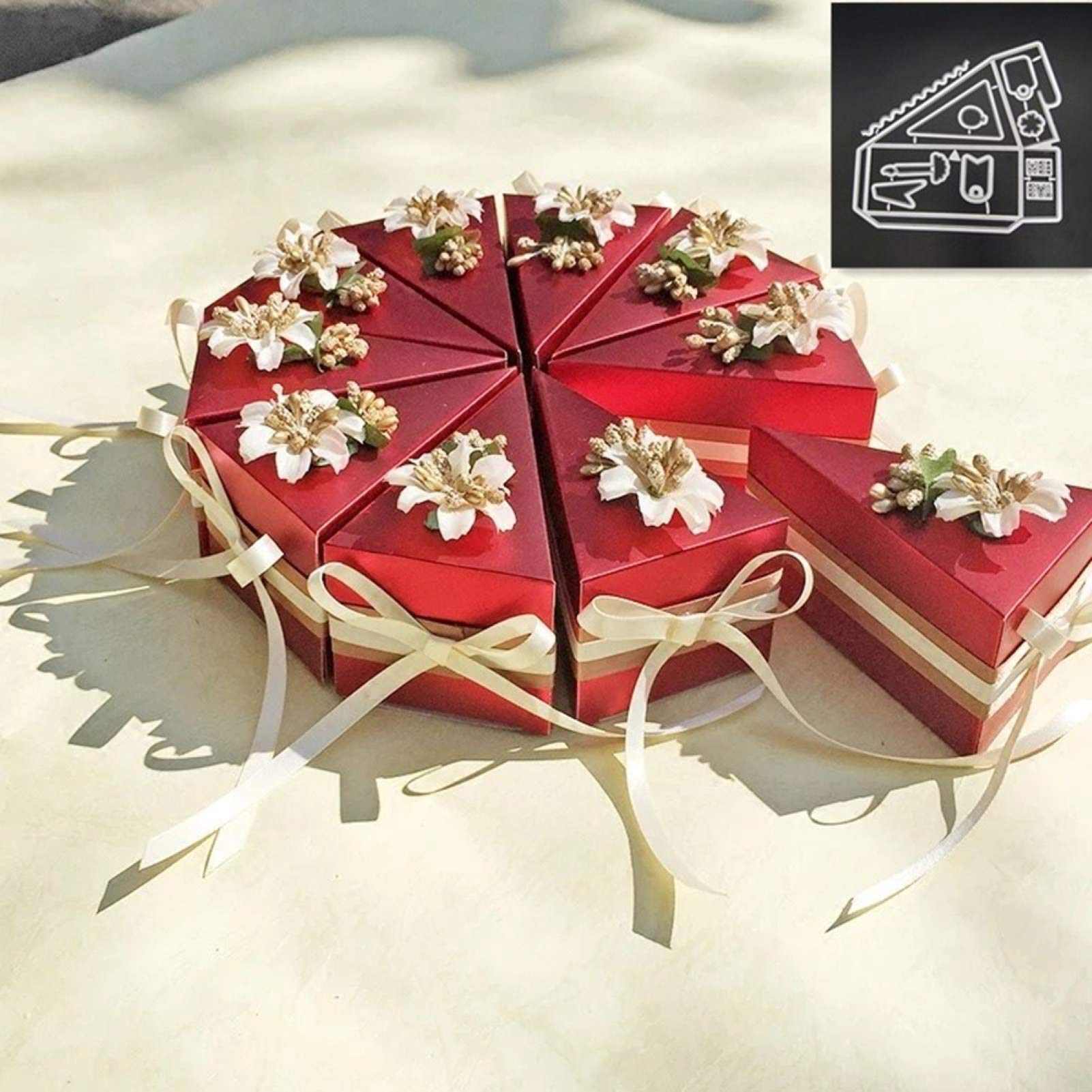 Qixuer Set di Fustelle in Metallo, 2 Pezzi Fustelle Stencil Cutting Dies per DIY Creazione Scatoline Portaconfetti per Scrapbooking Album Fotografici Biglietti Decorazioni di Carta Confezione Regalo