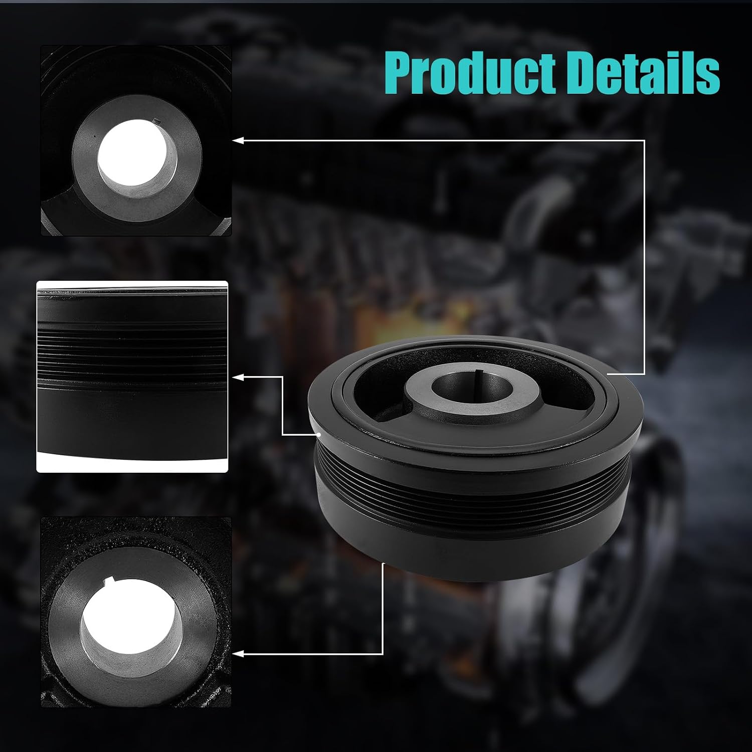 AULINK 594-419 Harmonic Balancer Crankshaft Pulley For 2001-2005 Chevy Silverado 2500 HD/3500, C4500/C5500 Kodiak,For 2001-2005 GMC C4500/C5500 Topkick, Sierra 2500 HD/3500, For 2005 Workhorse LF72