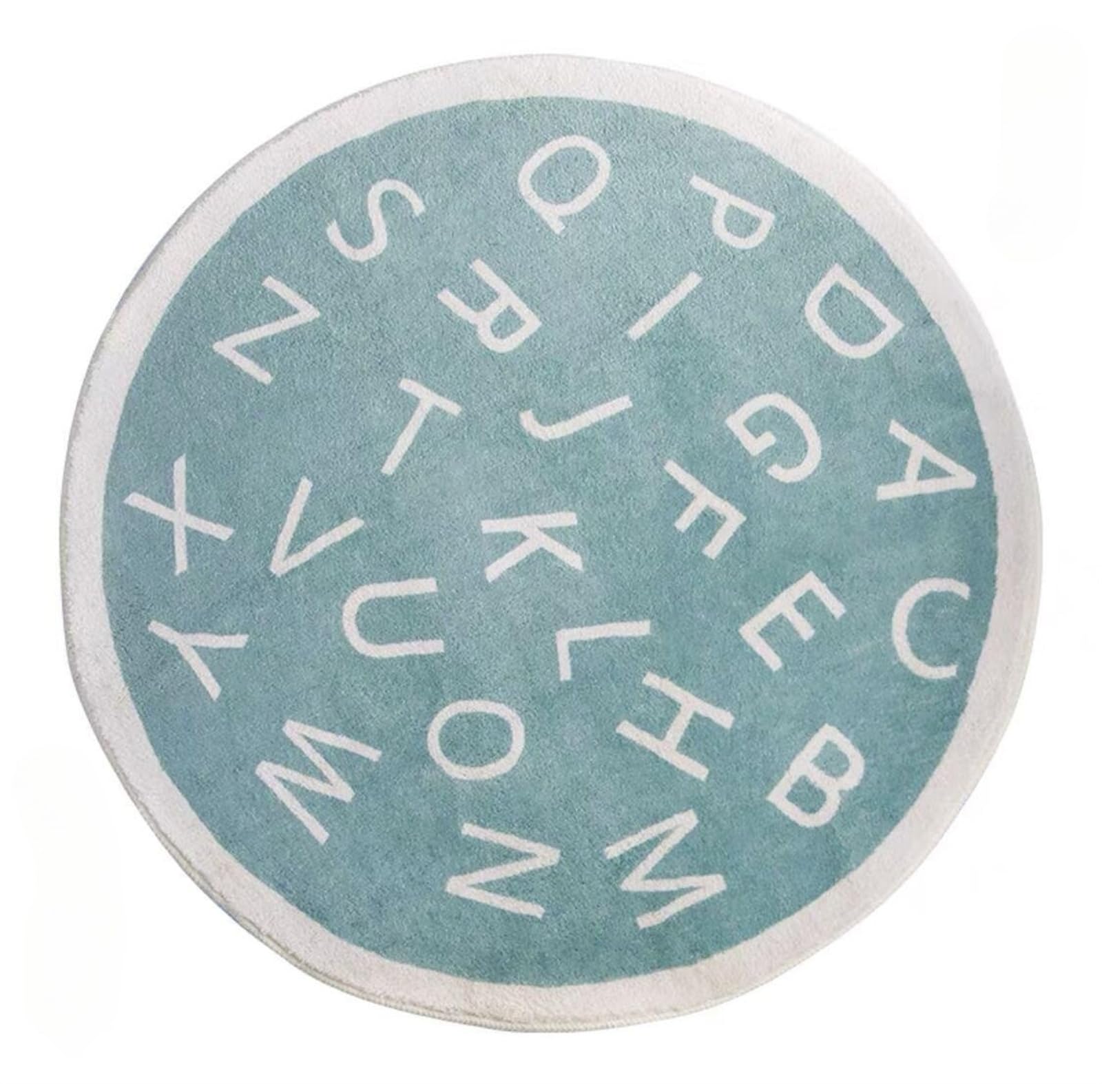 ABC Runder Plüschteppich für Kinder, Krabbelmatte, pädagogisches Spielen, rutschfester Bodenkissen, Kinderzimmer, Schlafzimmer, Klassenzimmer