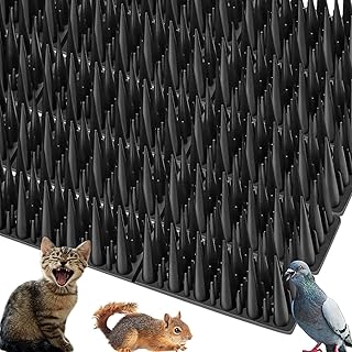 10 Pack Bird Spikes 5M(16ft), Deterrent Spikes for Fences and Roof to Keep Birds Away, Bird Deterrent Spikes Outdoor for Pigeons Squirrel Cat Raccoon and Other Small Birds(Short Spike)