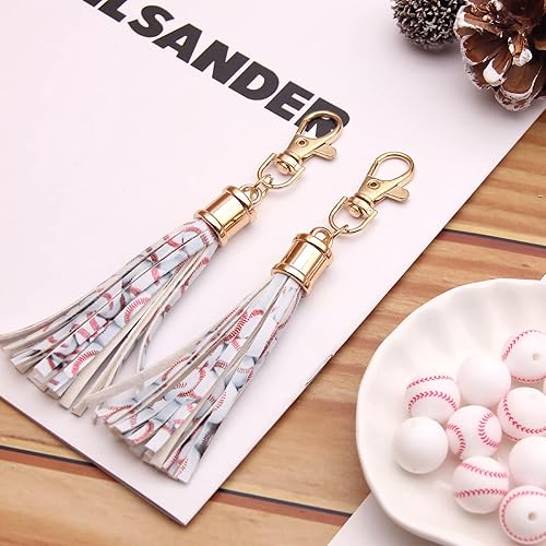 Miniatura 5 de KJMYYXGS Cuentas de silicona de vaca para hacer llaveros, cuentas de silicona de 0.59 pulgadas (0.591 in) con estampado de vaca a granel con borla