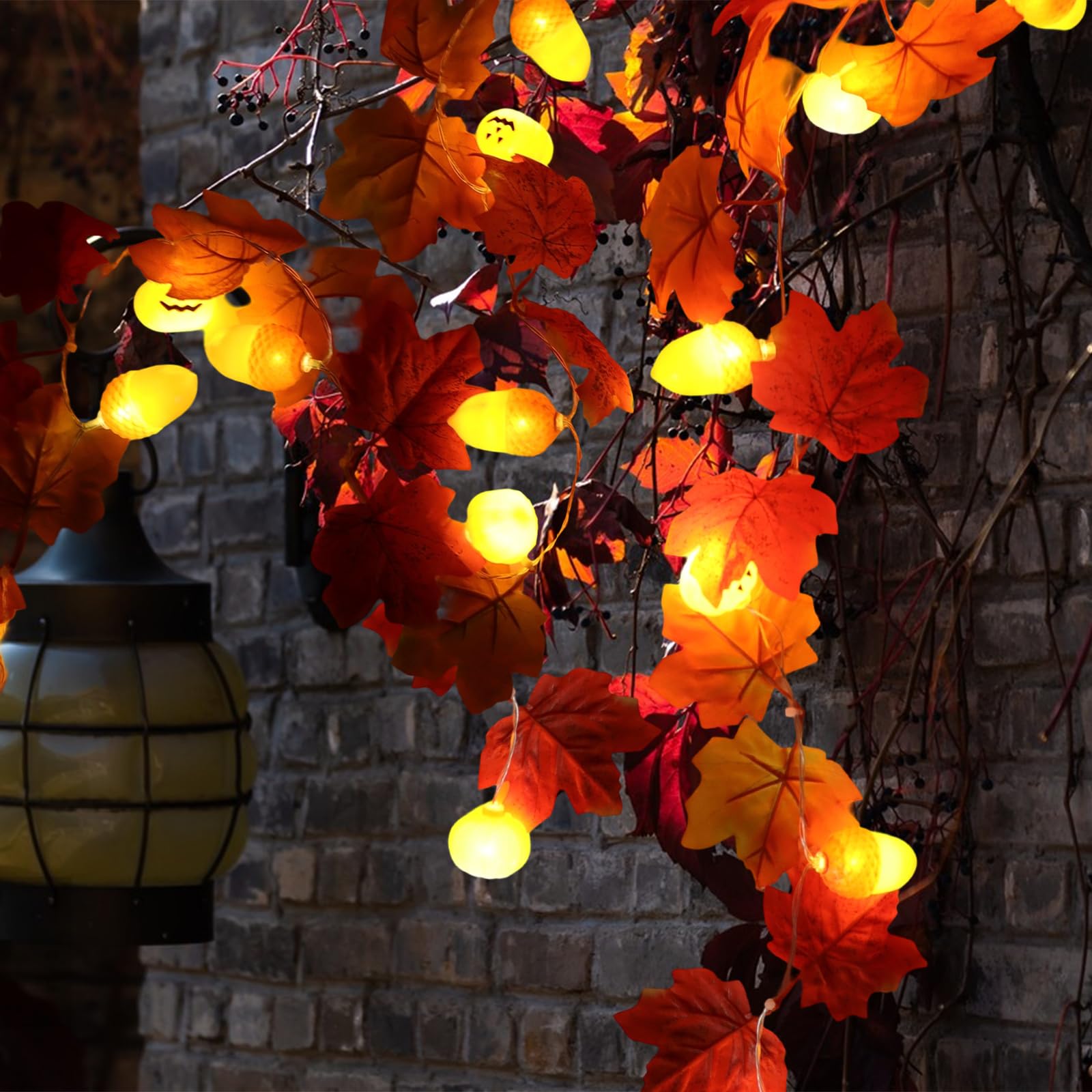 Decoration Automne Pour Halloween, 3 M 20 LED Feuille D'érable Guirlande Lumineuse à Piles Pour Halloween, Fête, Citrouille, Noël Decoration | Leroy Merlin