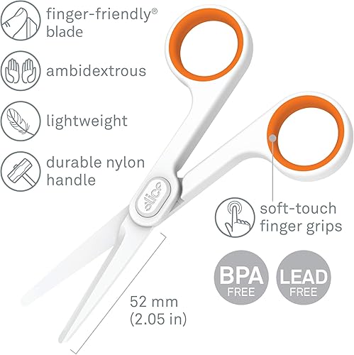 Vista 2 de Slice 10544-CS - Tijeras de cerámica, nunca se oxidan, aptas para dedos, grado alimenticio, sin BPA, punta redonda segura, ideales para bricolaje