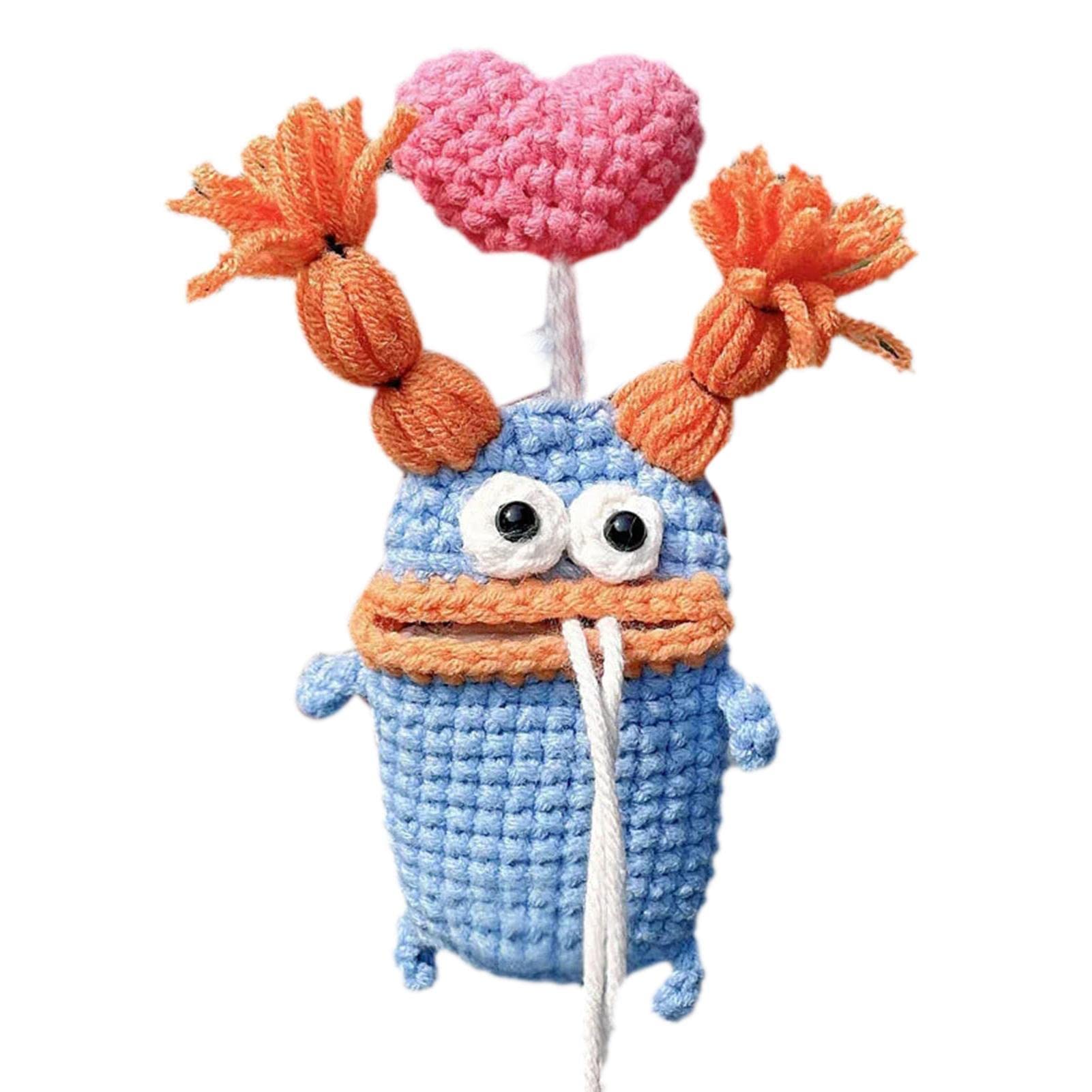 Cute Car Key Case - Crochet Big Sausage Mouth Key Case Holder - Handmade Knitted Keychains Sausage Mouth Car Key Cover for Home