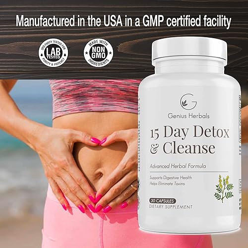 Miniatura 4 de GENIUS HERBALS Desintoxicación y limpieza de 15 días ayuda a eliminar toxinas, apoya la salud digestiva