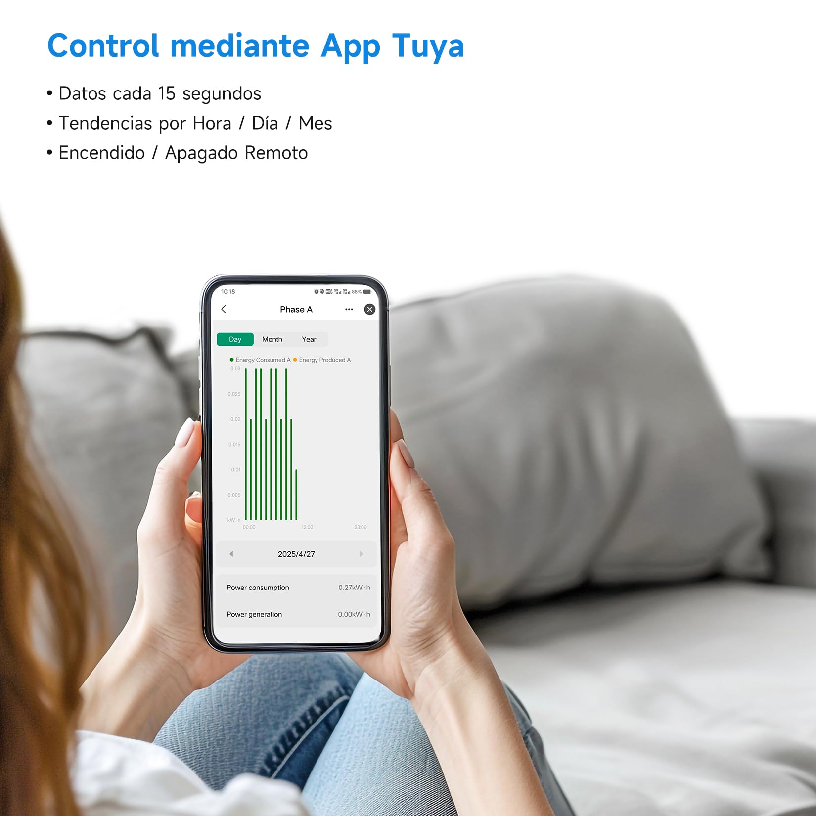 OWON WLAN Smart Medidor de Energía con Relé, Tuya Compatible Contador de Energía para Sistema Mono/Trifásico, 16A de Contacto Seco, Monitorización en Tiempo Real de Voltaje y Potencia, Alexa y Google