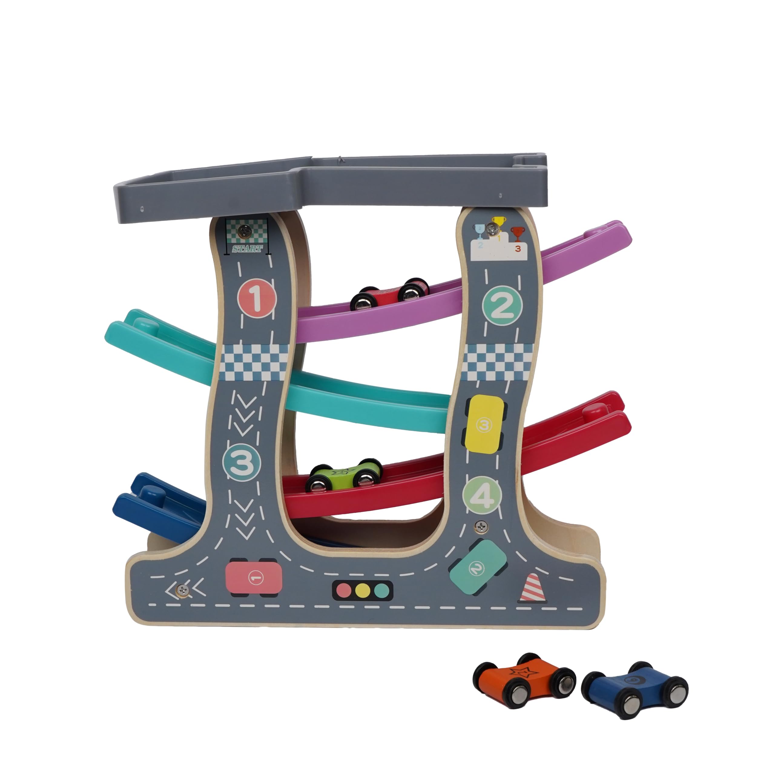 WireScorts Colorful Wooden Ramp Race Track Set for Kids, Multilevel Twister Track Toy Set with Four Cars, Fun Playing Smooth Racing Car Slider Toy for Kids, Multicolor, 3+ Years (Pack of 1) (B0CRL4PH4S) Amazon Price History, Amazon Price Tracker