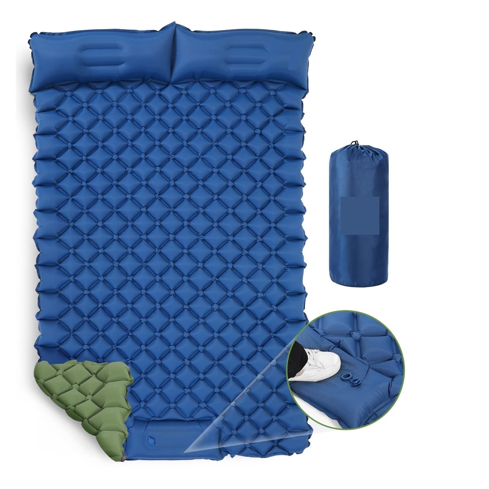 Materassino da Campeggio, materassino Gonfiabile Ultraleggero, per Tenda, Escursionismo, Trekking, Portatile, Pieghevole, da Viaggio (Come Mostrato in Figura C) (Come Mostrato in Figura D)