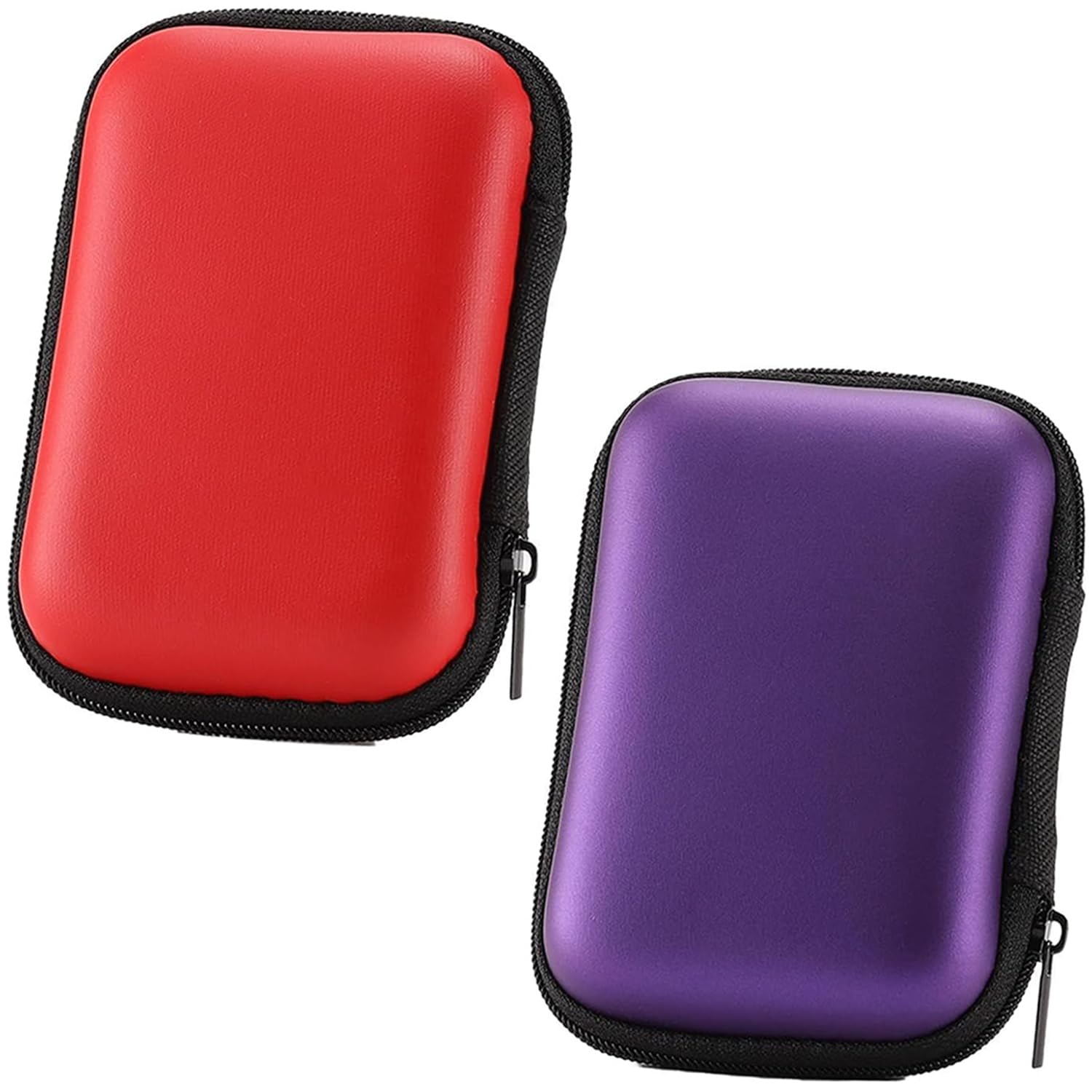 DILUSILK 2 PCS Playing Card Case for UNO, Soft Cloth Playing Card Box Waterproof Card Case Portable Card Holder for Outdoor Gaming Camping (Red, Purple)