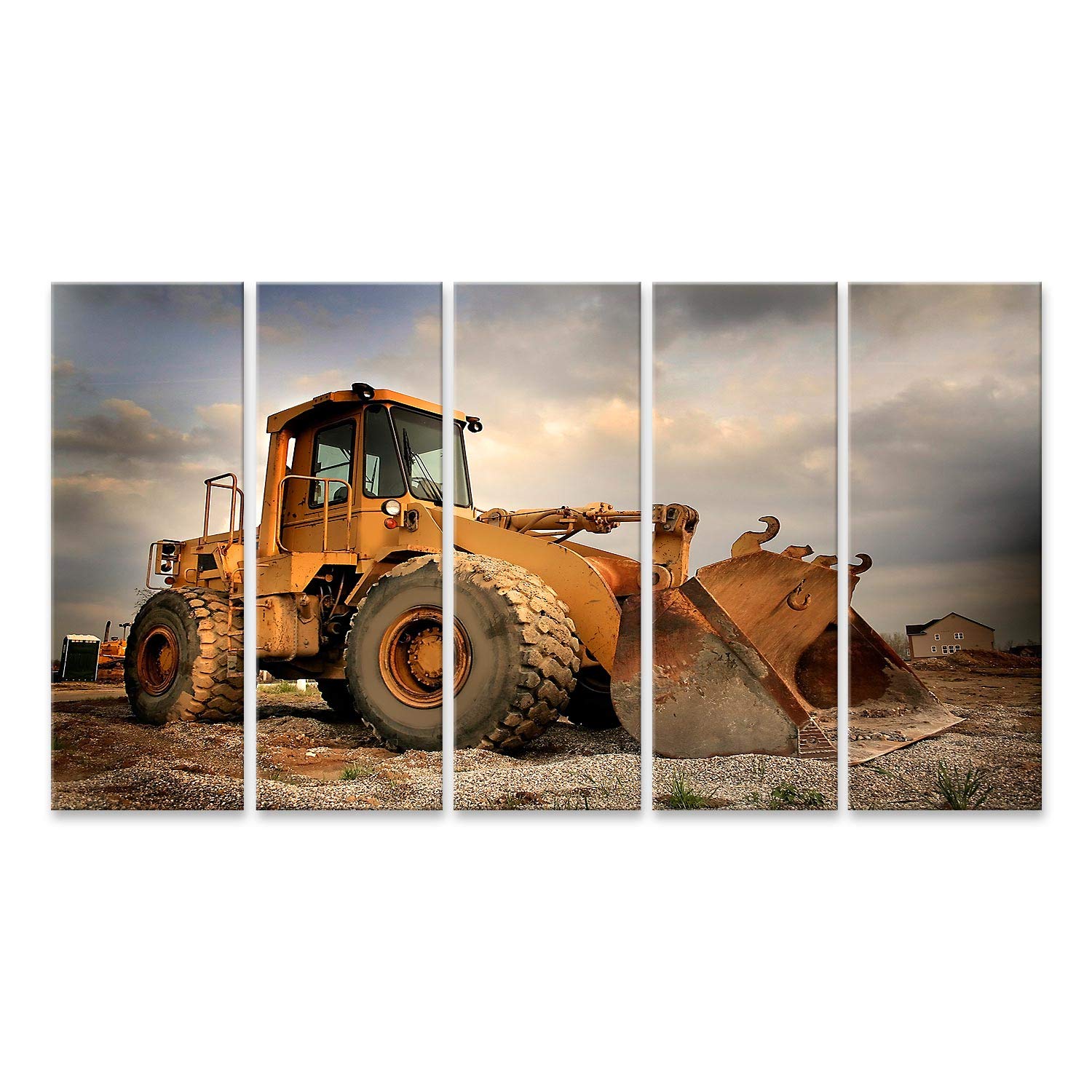 islandburner Bild auf Leinwand Baumaschinen Himmel Hintergrund Baustelle Bilder Wandbilder Poster