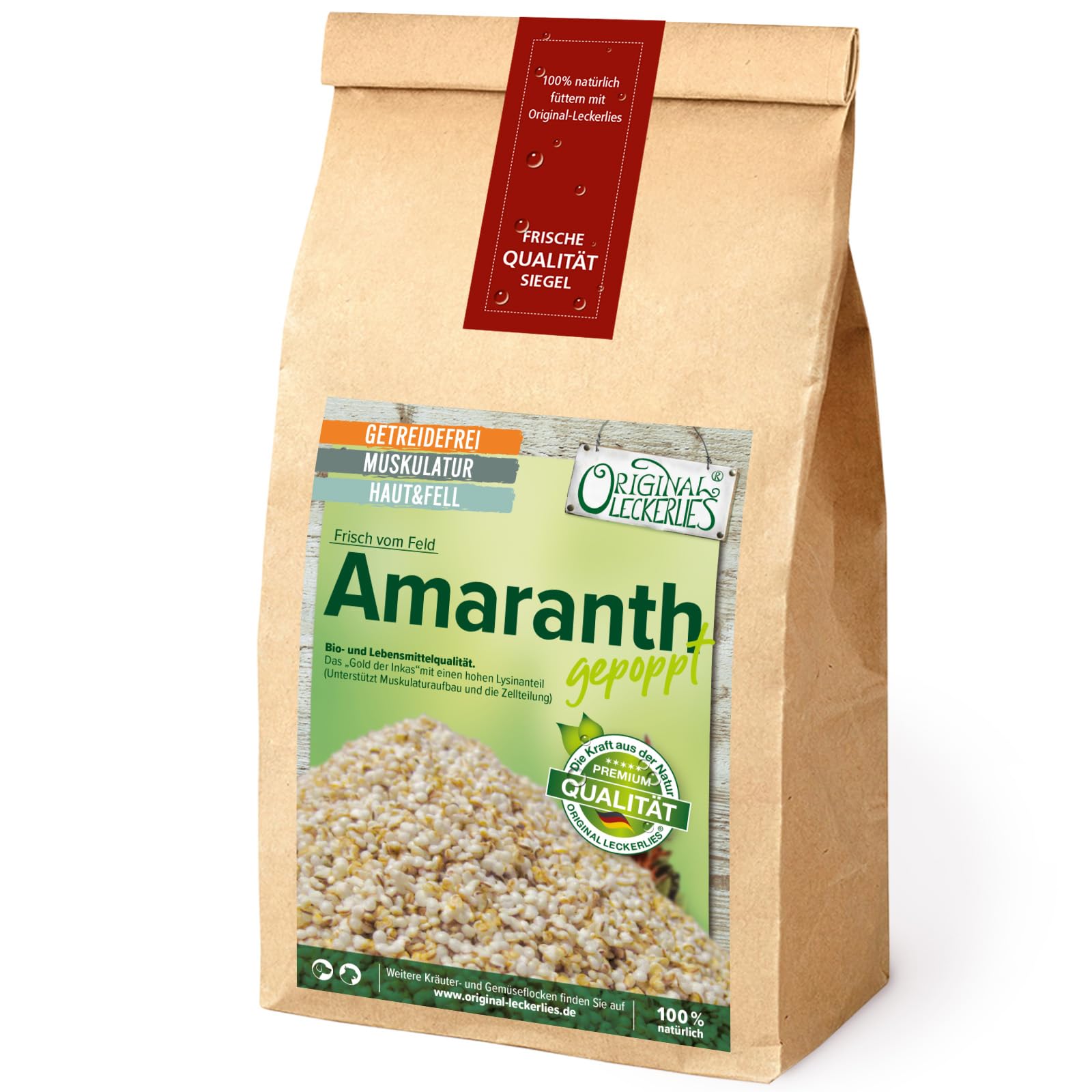 Amaranthflocken Für Hunde, 1 Kg – Getreidefrei, Glutenfrei, Ideal Für BARF, Unterstützt Haut & Fell