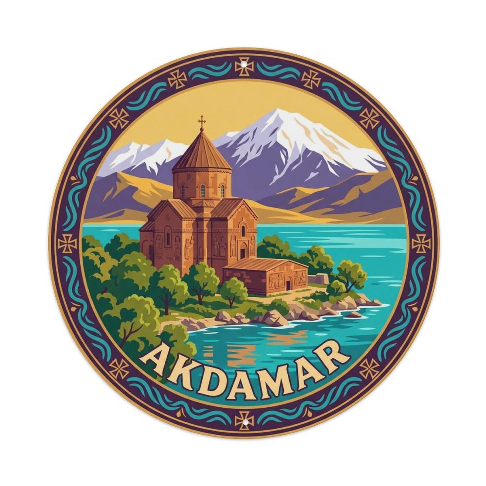 Akdamar Church Lake Van Turkish Sacred Heritage Metal Tin Sign