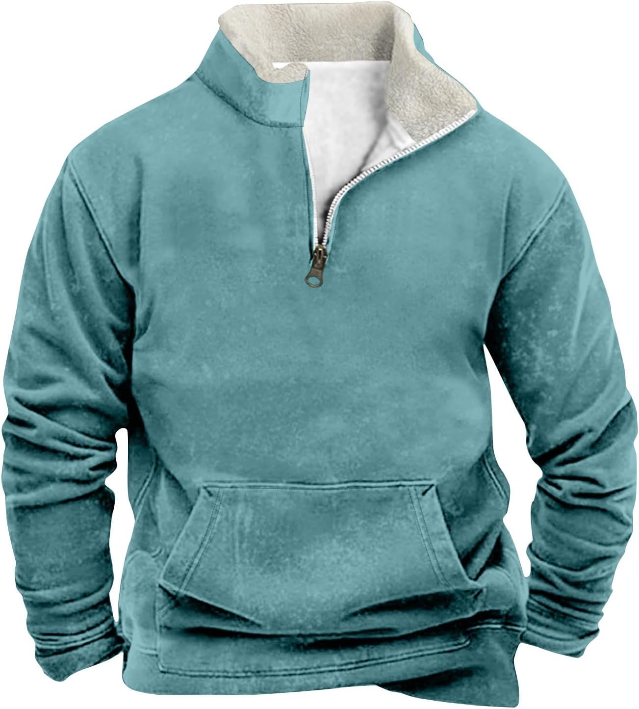 Ymosrh Men's Outdoor Work Sweatshirts Quarter Zip Sweater Pullover Long Sleeve Fleece Athletic Workout Golf Sweatshirt, M-5XL