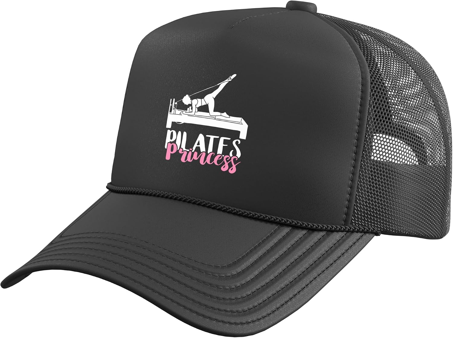 Pilates Princess Fitness Instructor Workout Exercise Pilates Trucker Hat with Adjustable Mesh Back