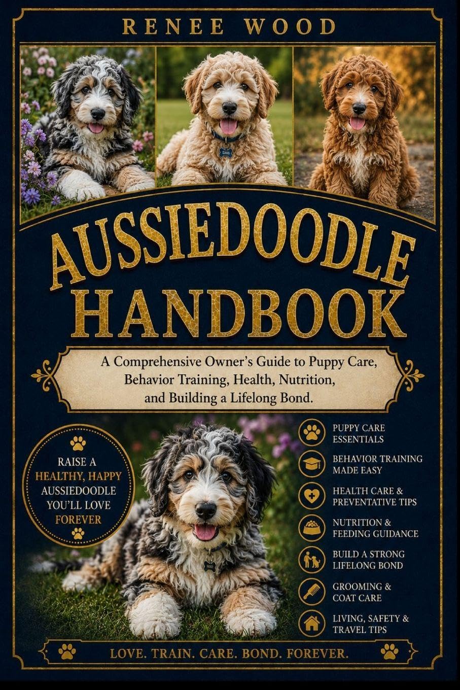 AUSSIEDOODLE HANDBOOK: A Comprehensive Owner’s Guide to Puppy Care, Behavior Training, Health, Nutrition, and Building a Lifelong Bond.