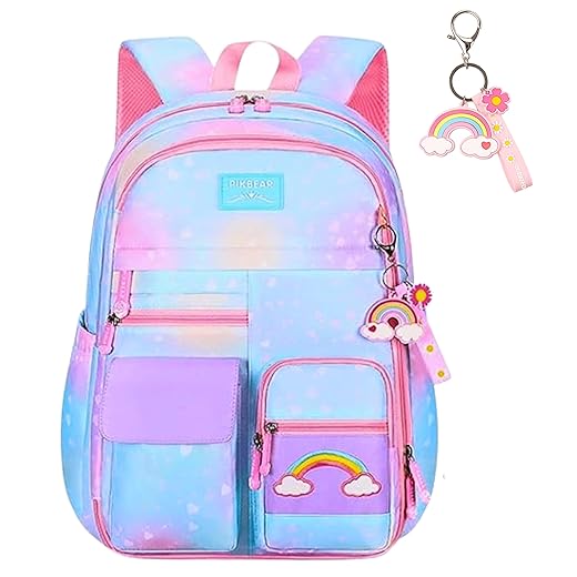 Mochila Infantil Menina Escolar à Prova Dágua Abre a Frente 180º Alça de Ombro Acolchoada Confortável Rosa