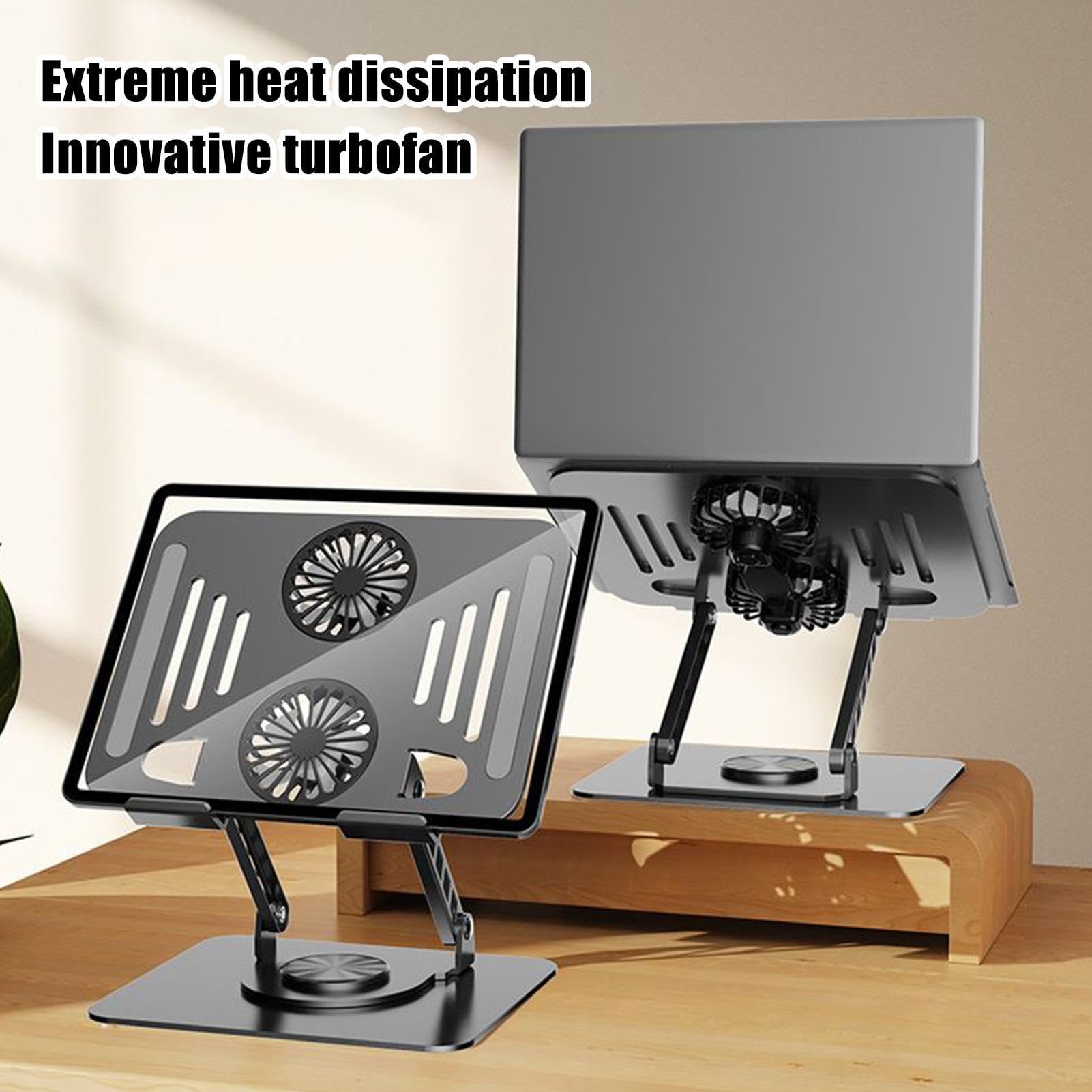 Rialzo Laptop Computer Con Elevatore Pieghevole | Stand Laptop Ergonomico 360° Rotante Per Casa, Soggiorno, Tavolo, Ufficio, Scrivania, Viaggio, Università, Studio, Lavoro,