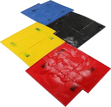 Ageanbri4 PCS Concrete Stamps Mats Set 24"x24" Concrete Texturing Skin Concrete Stamps Mats with Handle, Realistic Concrete Texture Mat for Walls Floors