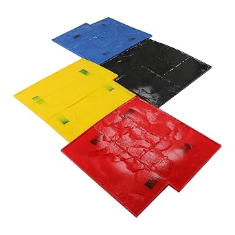 4PCS Concrete Texture Stamp Mats, 24"x24" Slate Seamless Texture Polyurethan Stamp Mat, Concrete Cement Stamping Wall Floor Concrete Stamps Mats Kit for Concrete Imprinting on Walls/Floors