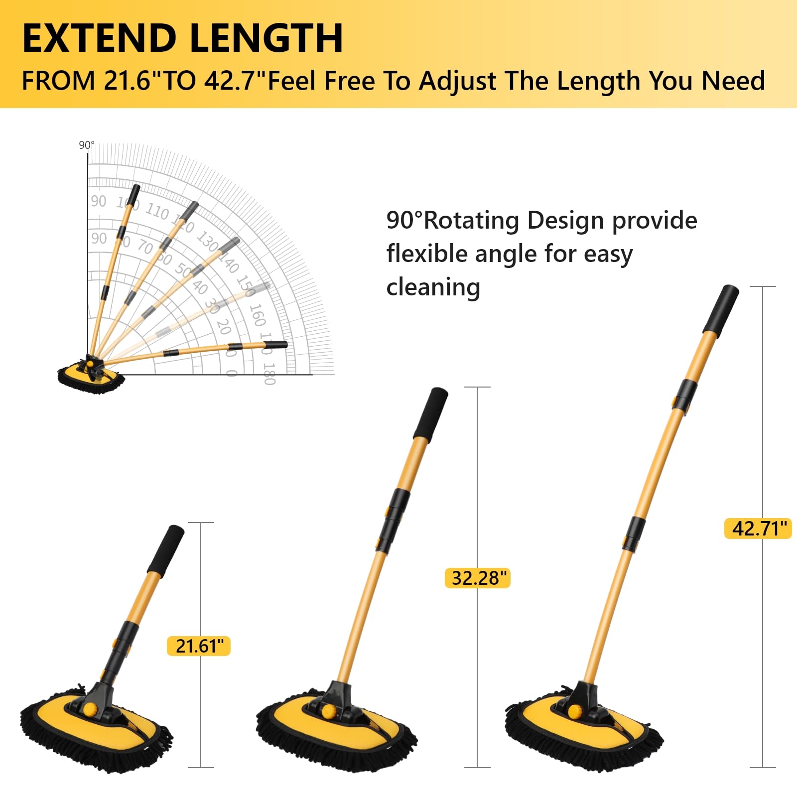 Curved Car Wash Brush Kit - Easy Car Cleaning -7