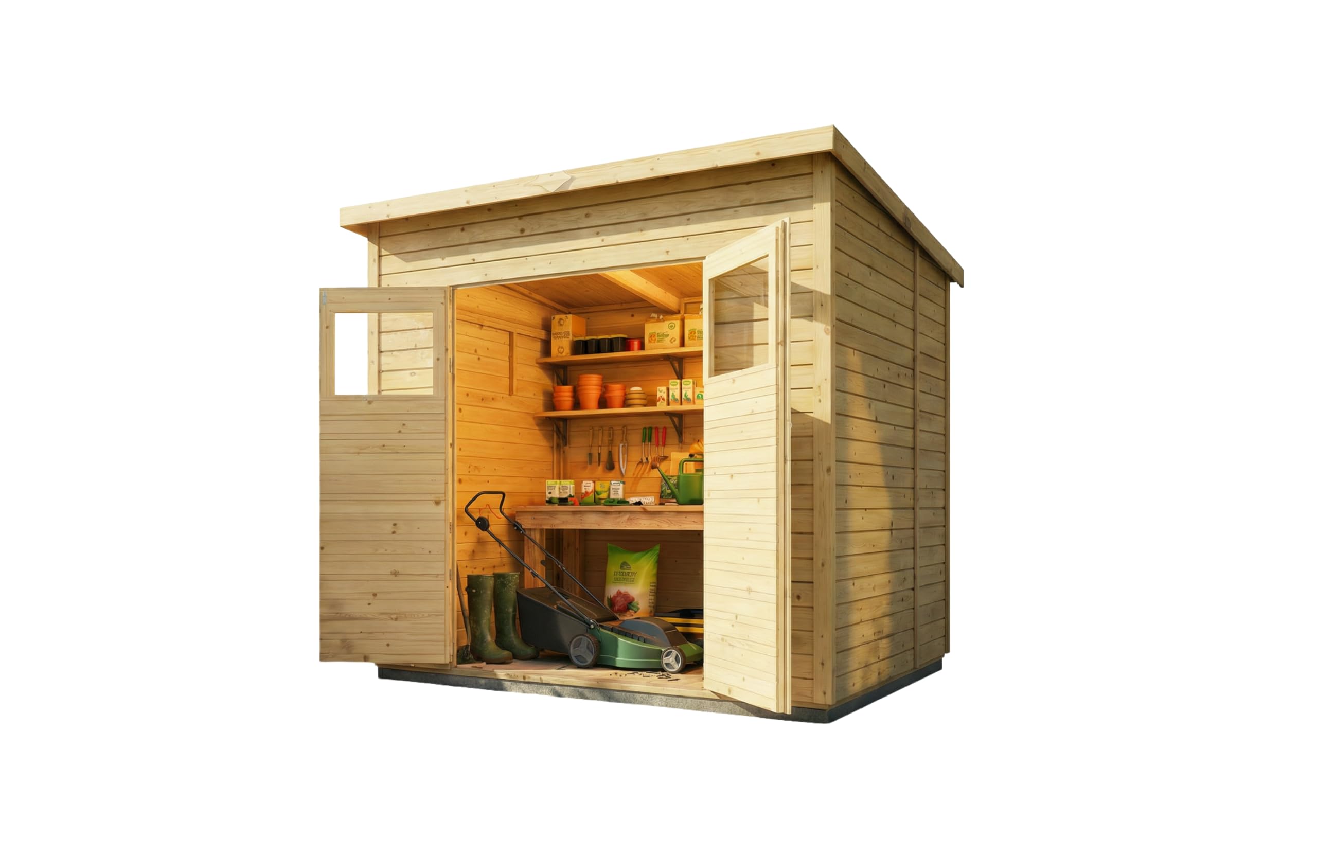 Alpholz Gerätehaus Set Mollie 251x199cm inkl. Boden, Dacheindeckung