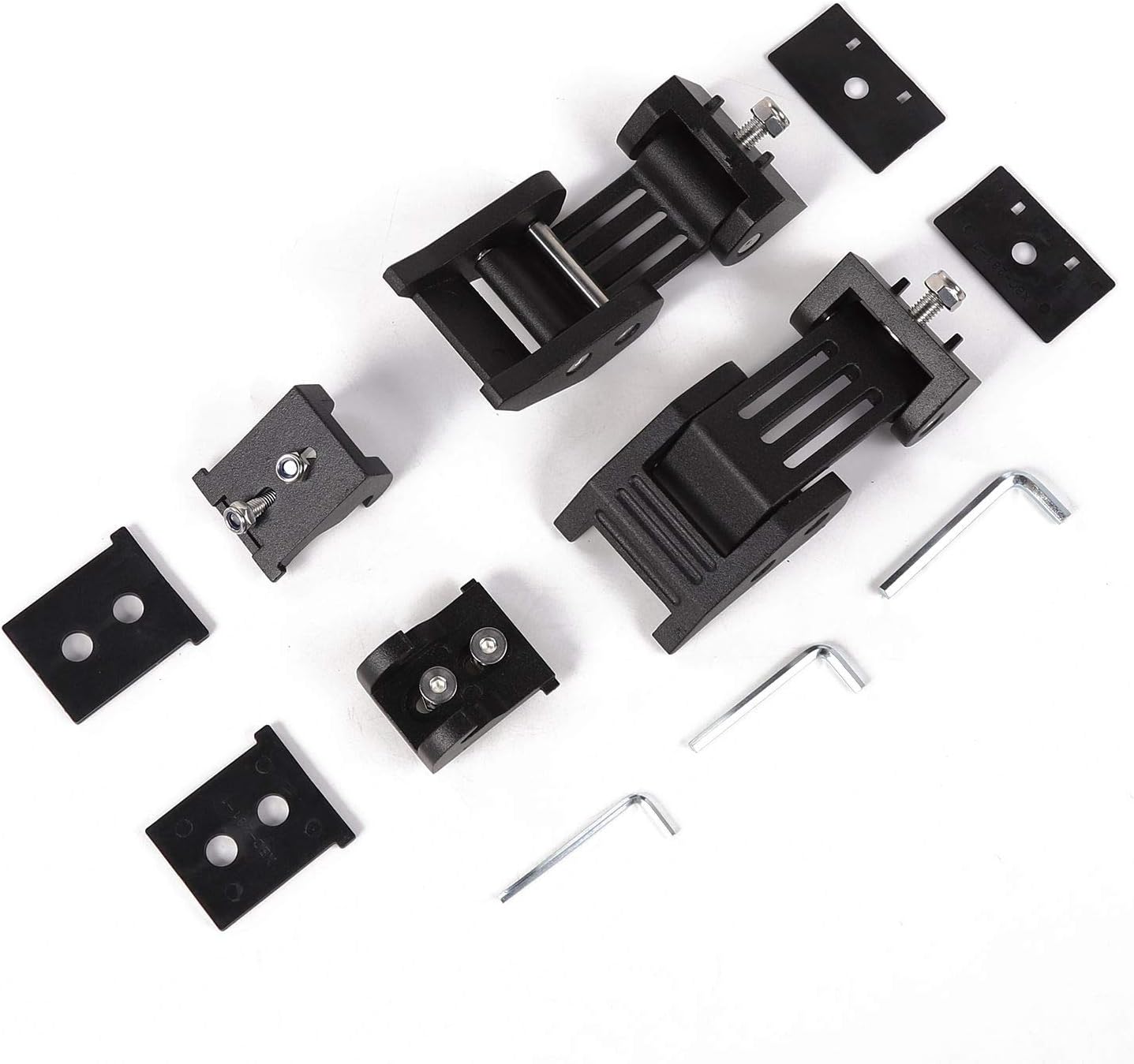 JeCar Aluminum Hood Latches for 2007-2018 Jeep Wrangler JK JKU 2018-2024 2025+ Jeep Wrangler JL JLU Gladiator JT Hood Latches Locking Kit
