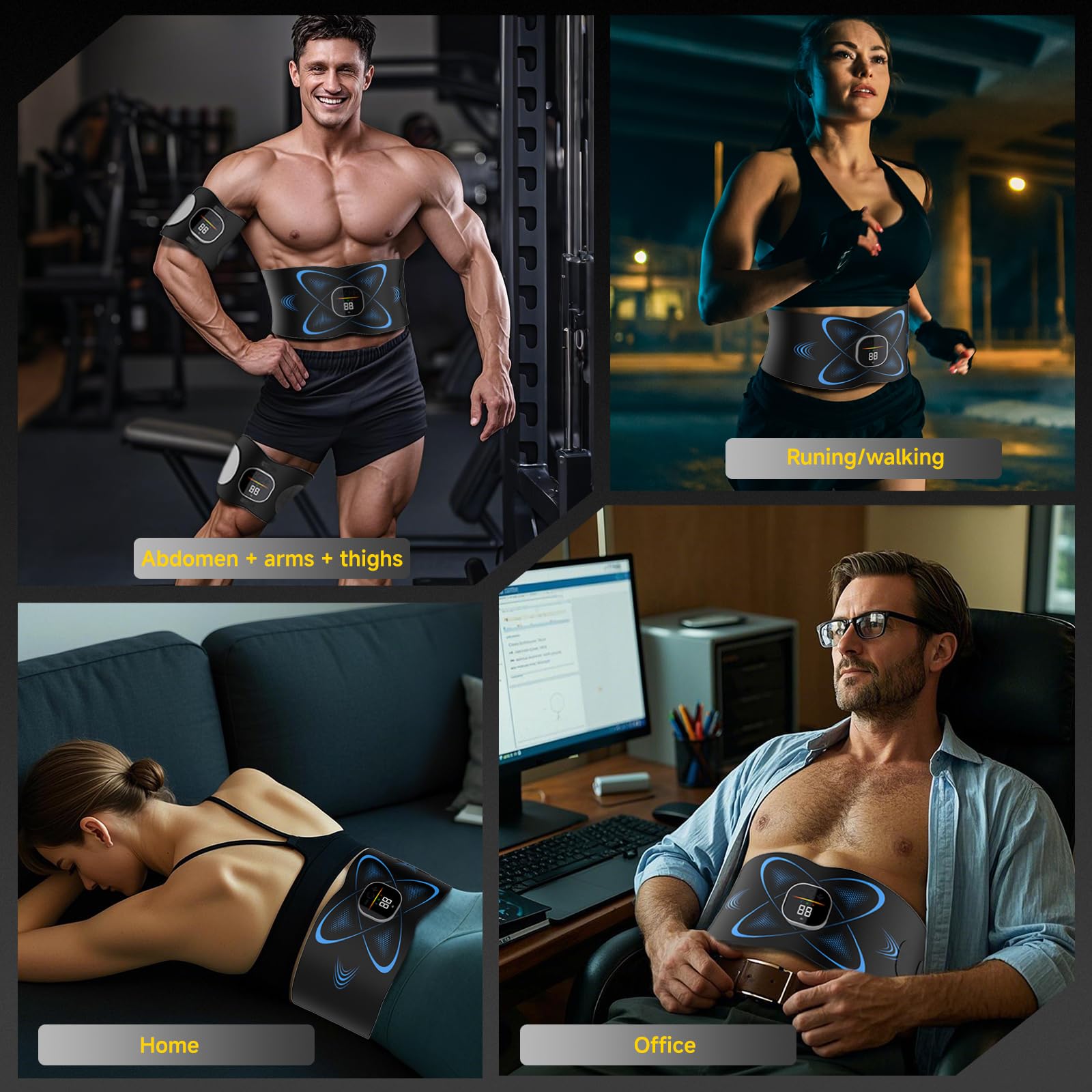 Ab Stimulator Muscle Toner, Abs Stimulator Abdominal Massage Belt Black — Amazon image 9