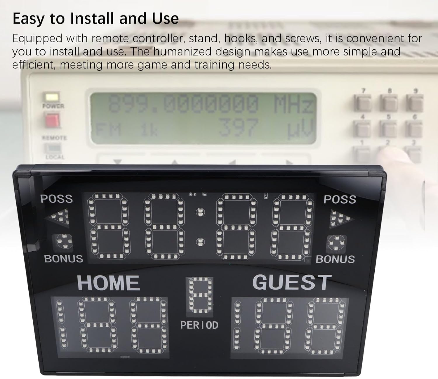 11 Digits LED Scoreboard Electronic Tabletop Score Keeper Portable High Brightness Display with Remote Control for Basketball Volleyball Wrestling Indoor Sports Games Train