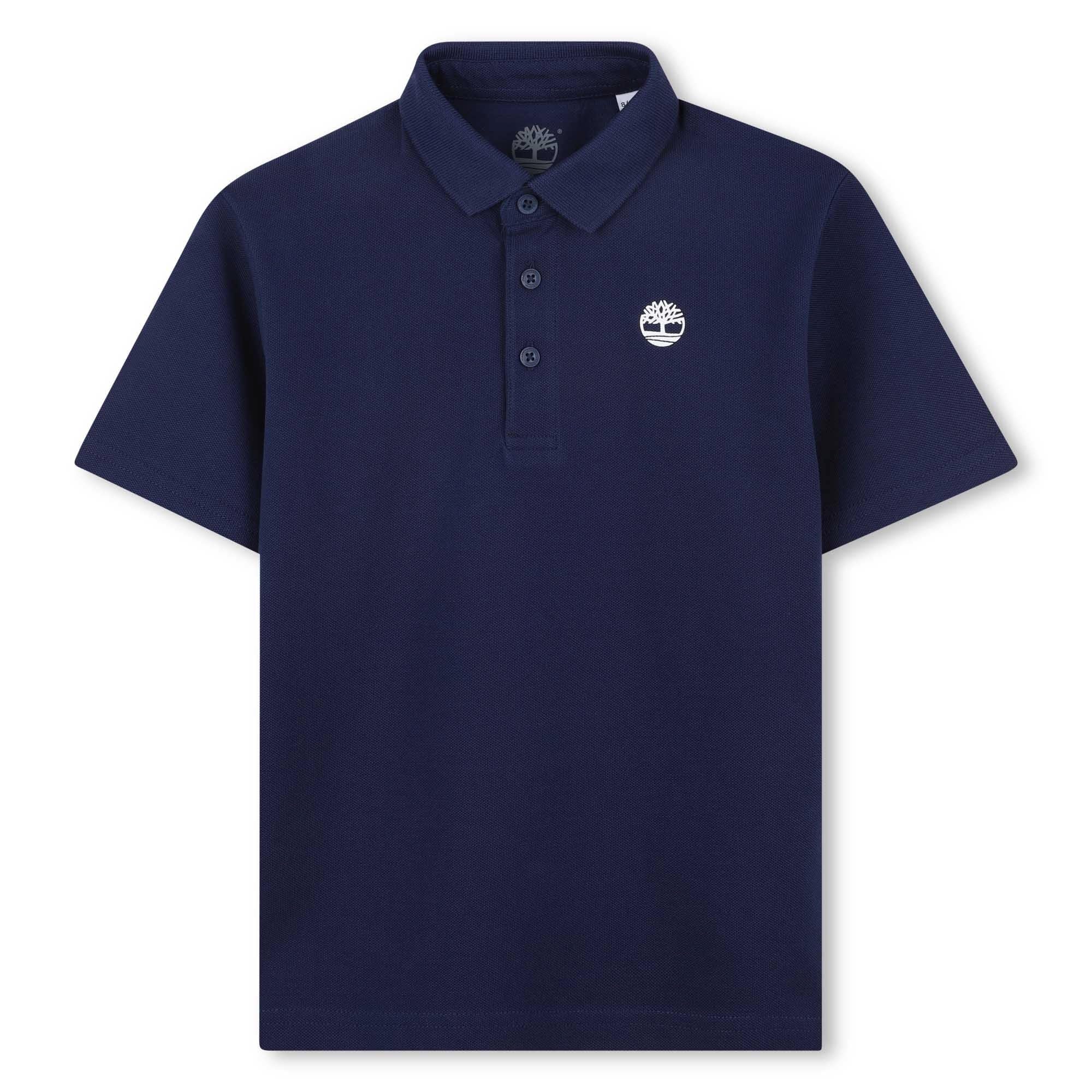 Timberland Boys School Uniform Short Sleeve Pique Cotton Knit Polo Shirt, Kids Button Closure Premium Breathable Polo