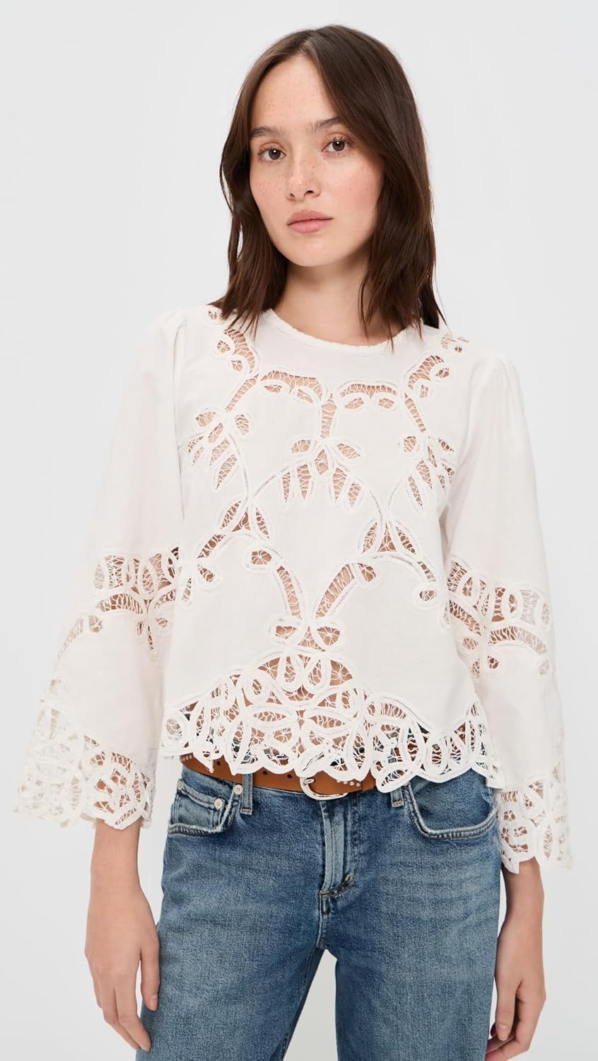 THE GREAT. Women's The Picnic Top, Cream, XS - Image 2