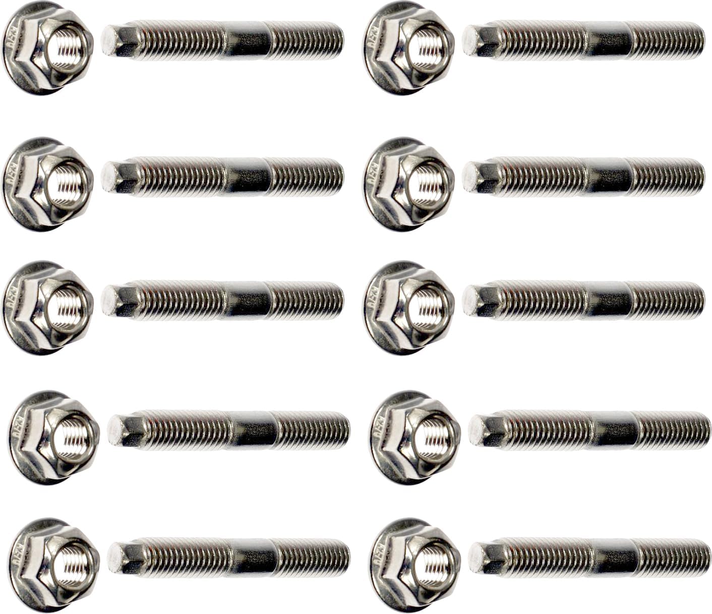 APDTY 157967 Cylinder Head To Exhaust Manifold Stainless Steel Stud Bolt Nut Set