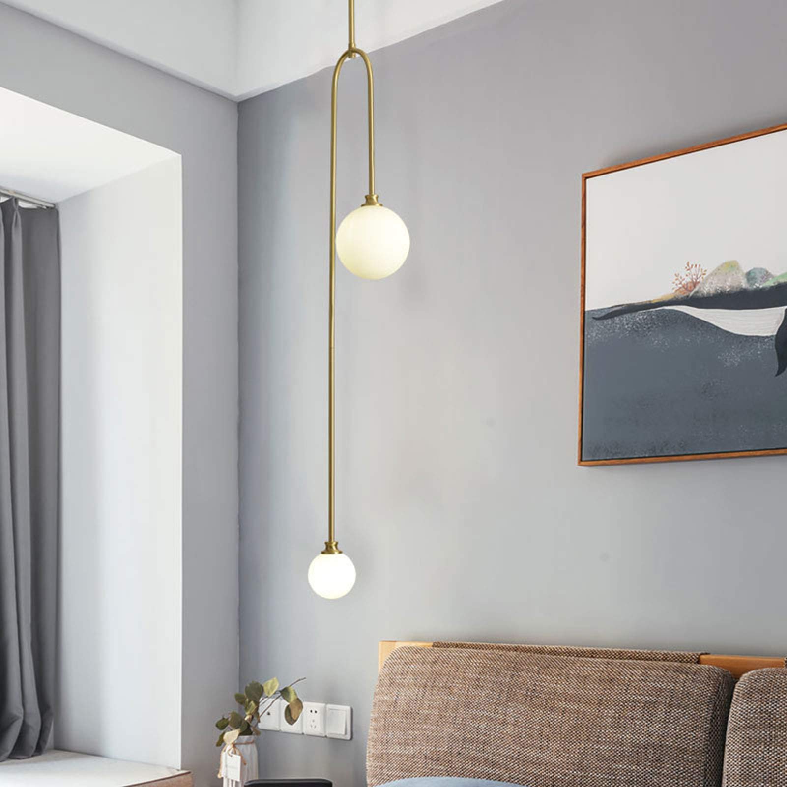 Nordic nowoczesne żyrandole ścienne w tle telewizora, lekkie luksusowe całkowicie miedziane reflektory łóżka, proste lampy do salonu, kreatywne lampy stołowe, lampy do sypialni, lampy dzienne