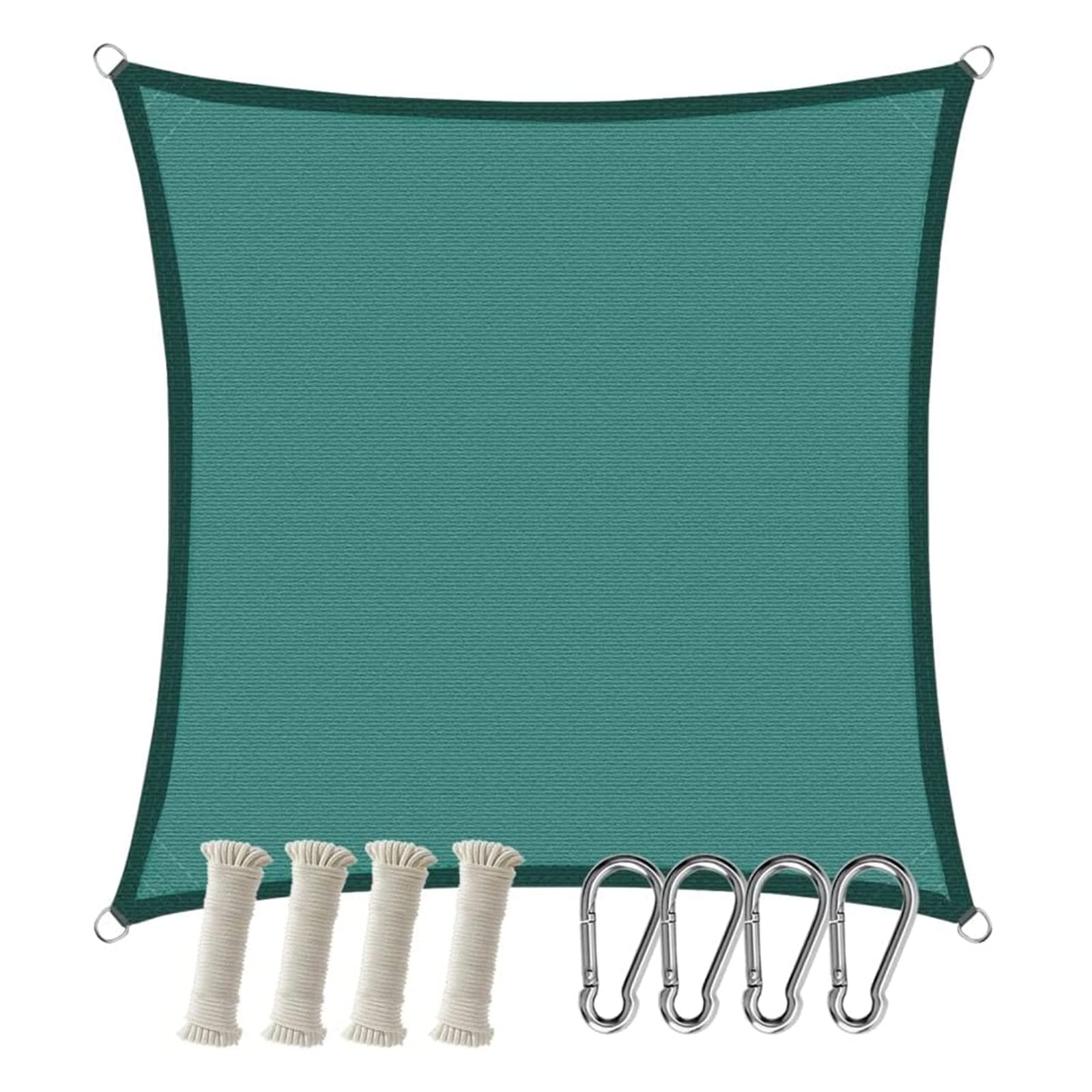 PRELGOSP Sun Shade Sail, Square Garden Sun Sail Canopy, HDPE Sunsail 98% U VBlock for Garden Patio Sunscreen Canopy Sunsail,dark green,6x6m