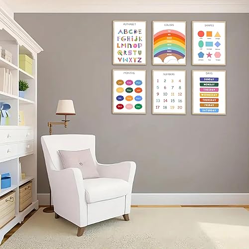 Miniatura 7 de DULASI Carteles educativos para niños pequeños y niños, arte de pared de aprendizaje en el aula y en el hogar, carteles educativos para escuela