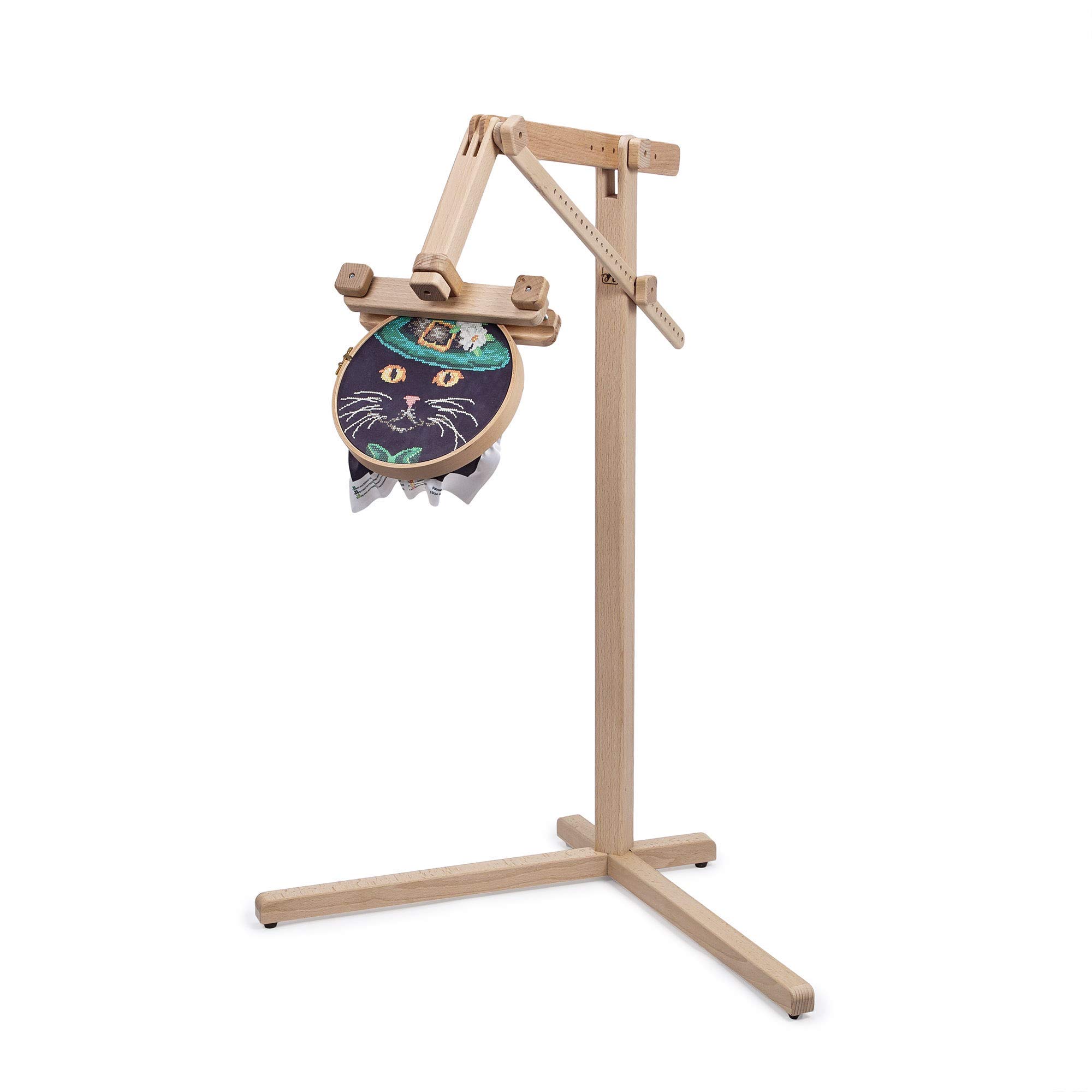Soporte de pie para costura de madera de haya natural orgánica para tapizar punto de cruz