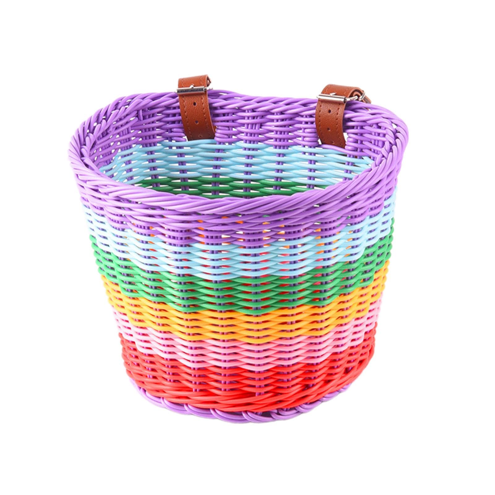 Kids Bike Basket Rainbow Color Carrying Bicycle Basket for Kids Girls Riding S withoutLiningCloth-image-25