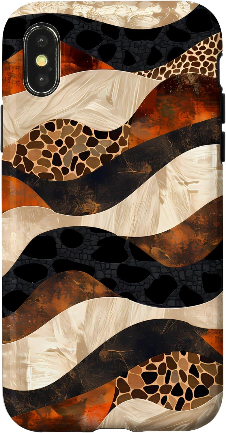 Brown Modern Animal Print Quilt Design for Quilters Case for iPhone 16