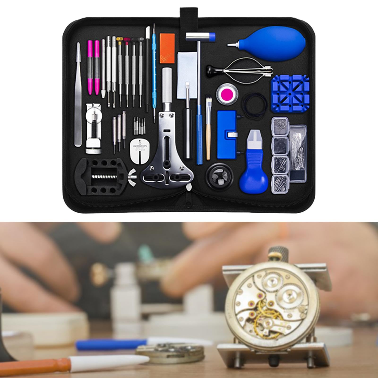 Colcolo Uhr Reparaturset Uhr Werkzeuge Uhrenöffner Federsteg Werkzeug Bandglieder Entferner Uhrmacher Zubehör Metall Material Tragbar mit Aufbewahrung für